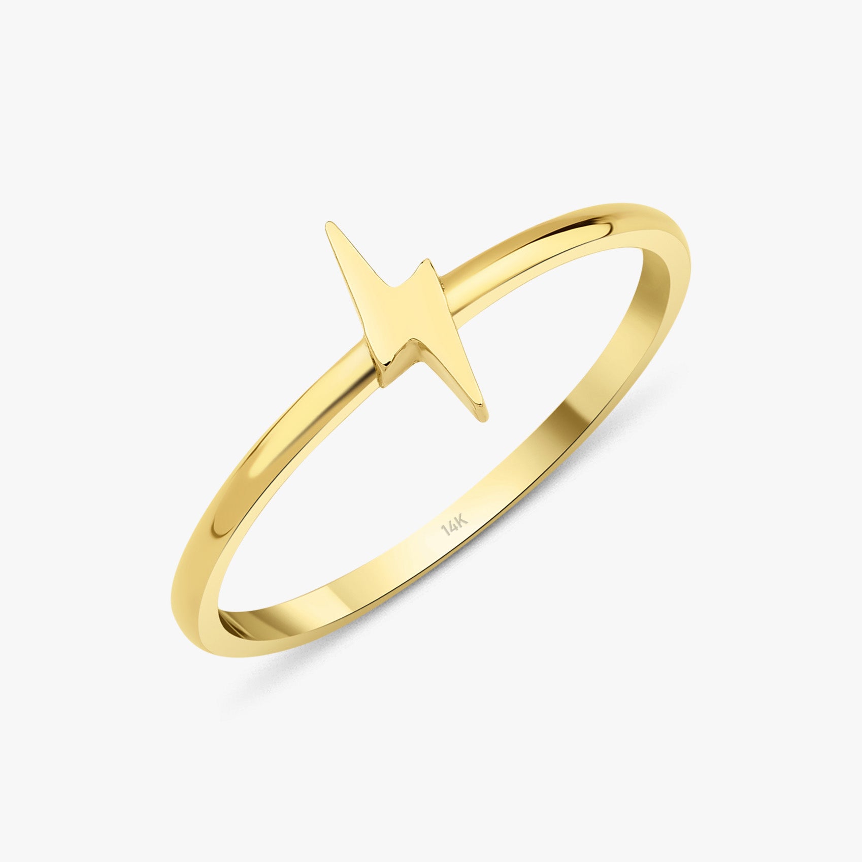 Lightning Bolt Ring in 14K Gold / Mini Bolt