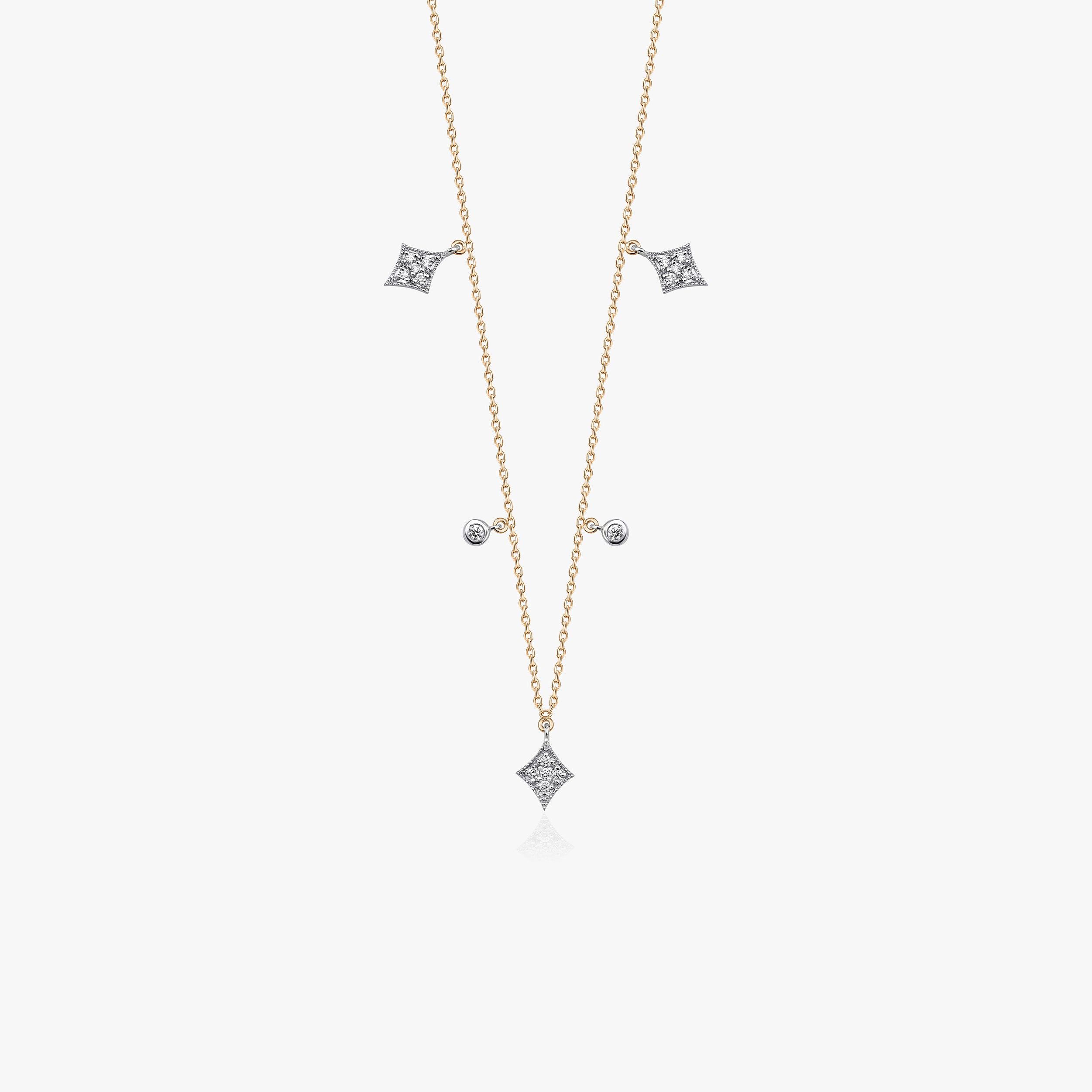 Diamond Dangle Station Necklace