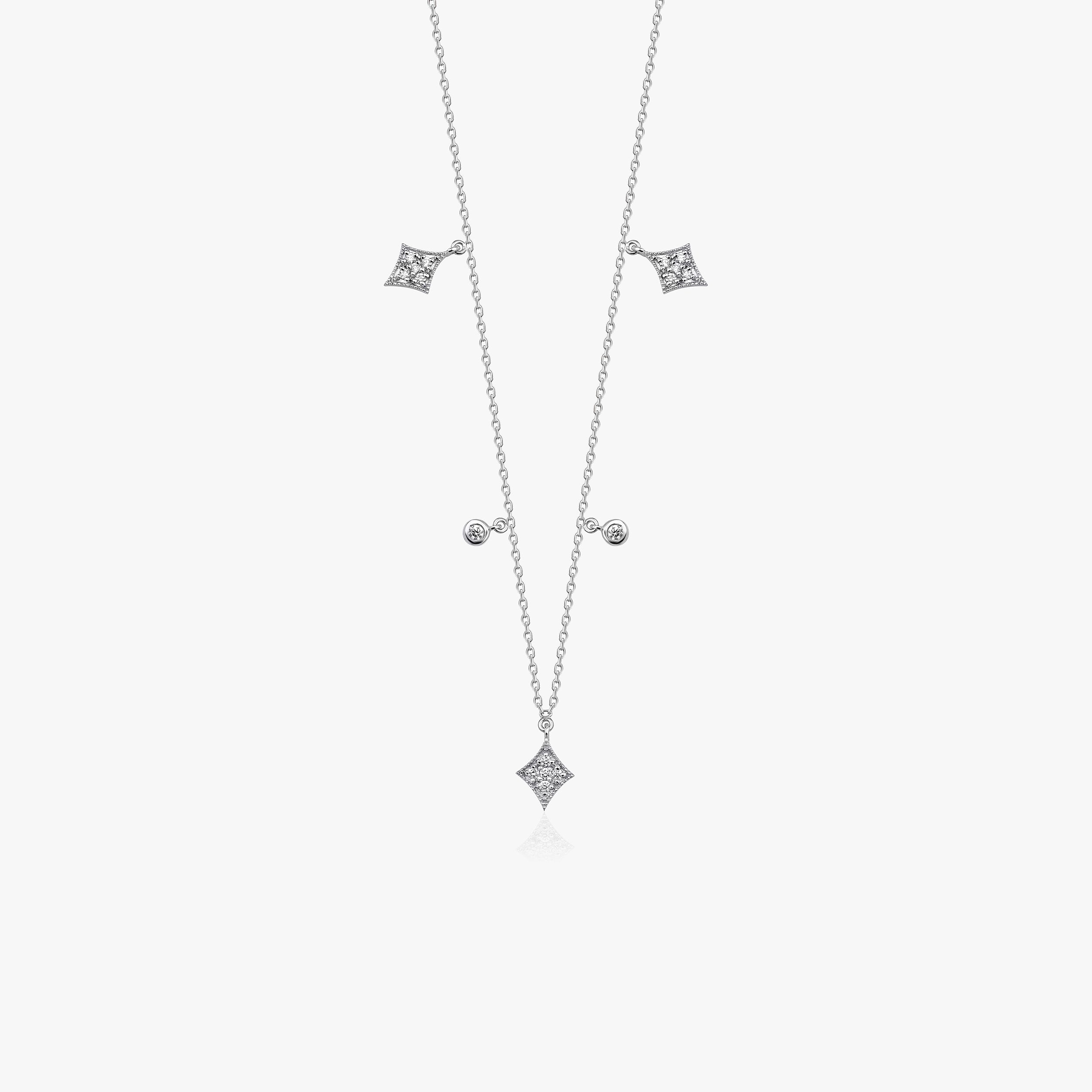 Diamond Dangle Station Necklace
