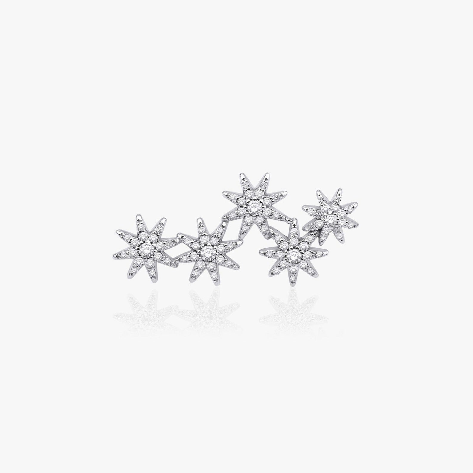 Diamond Starburst Ear Climber Earrings Available in 14K and 18K Gold