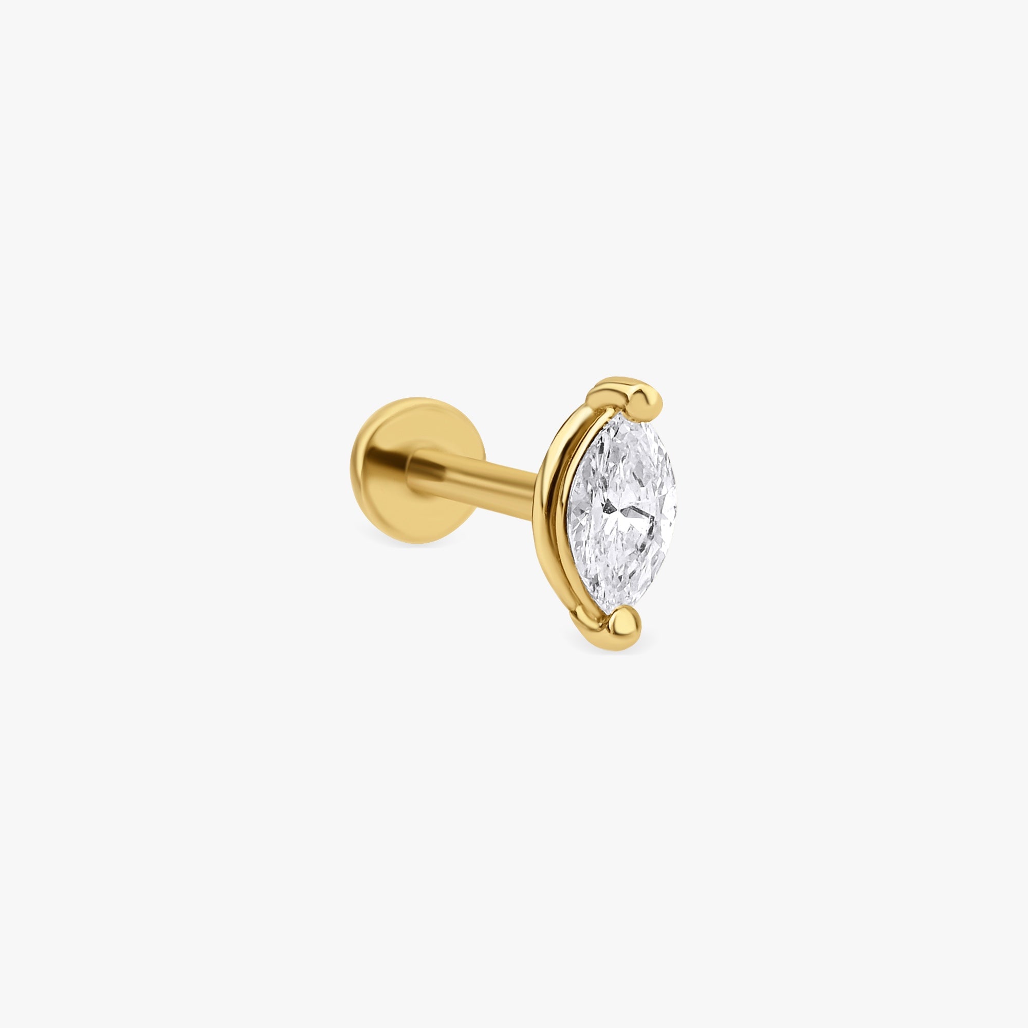 Single Marquise Cut Diamond Tragus Earring in 14K Gold