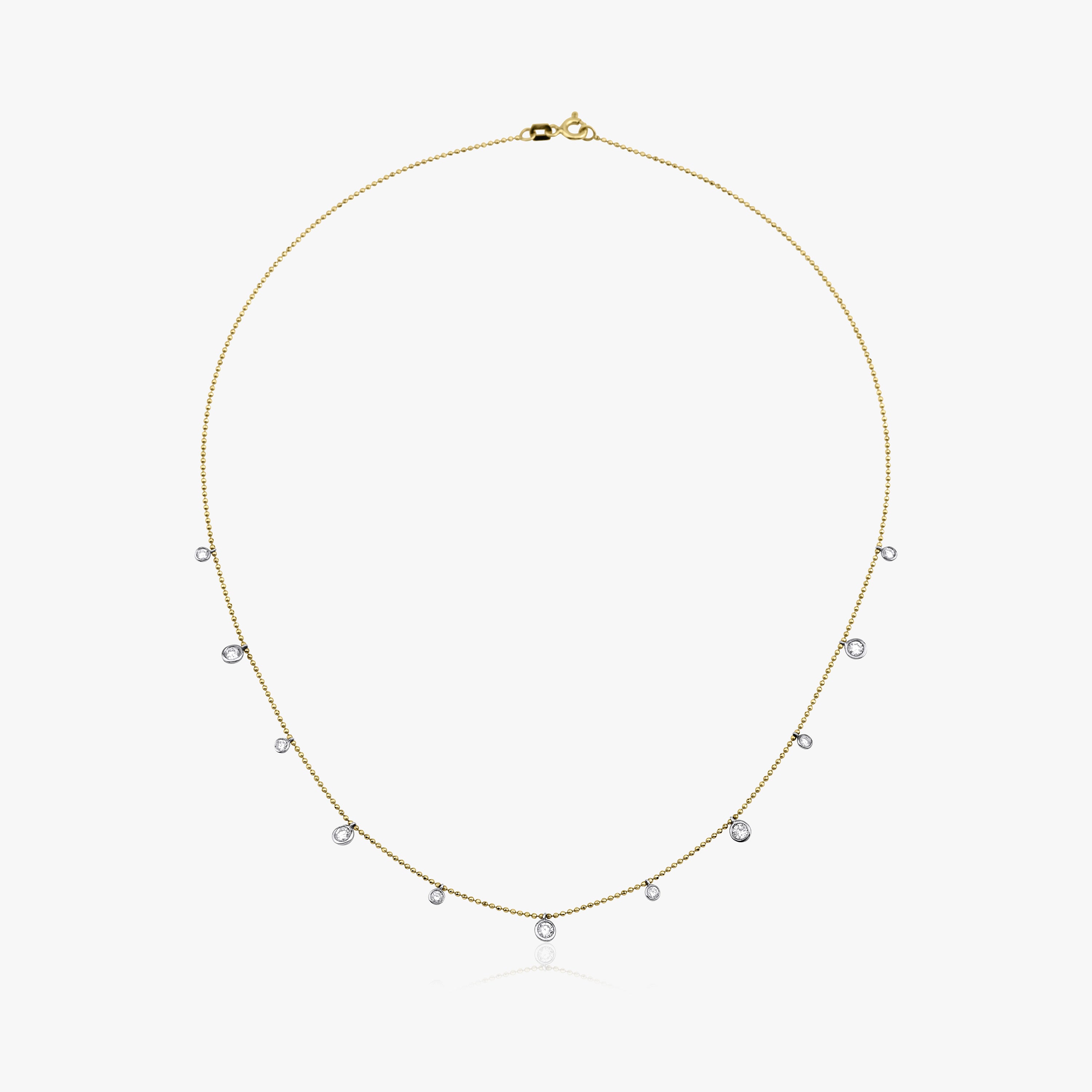 Diamond Ball Chain Station Necklace