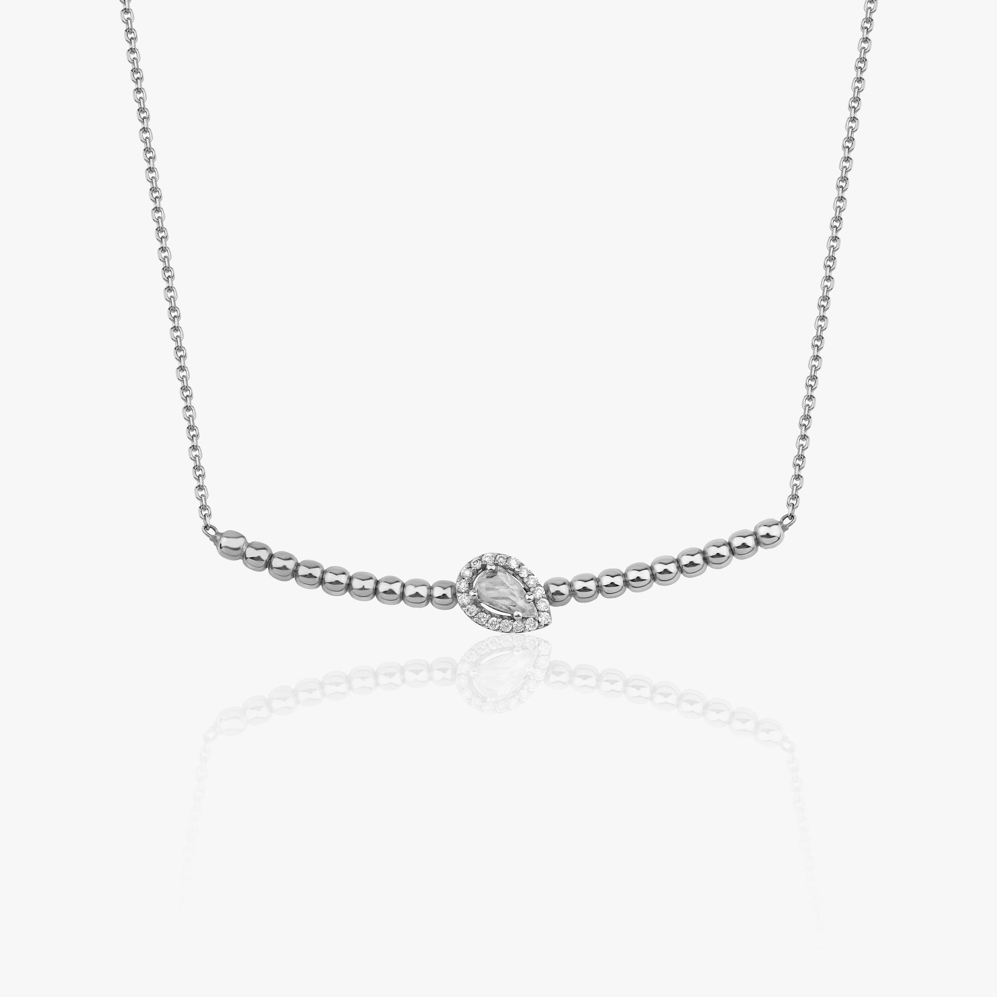 Diamond Curved Bar Necklace