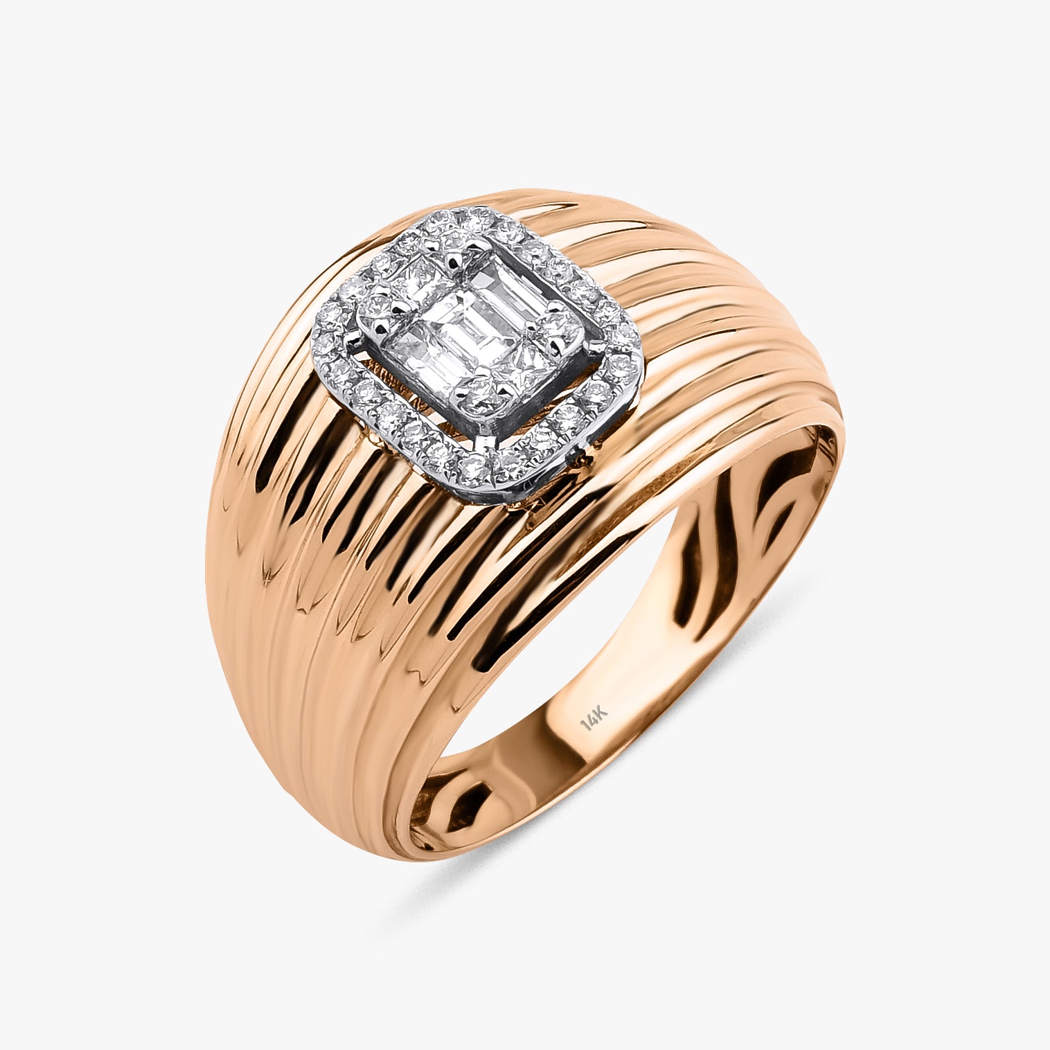 Diamond Dome Ring in 14K Gold
