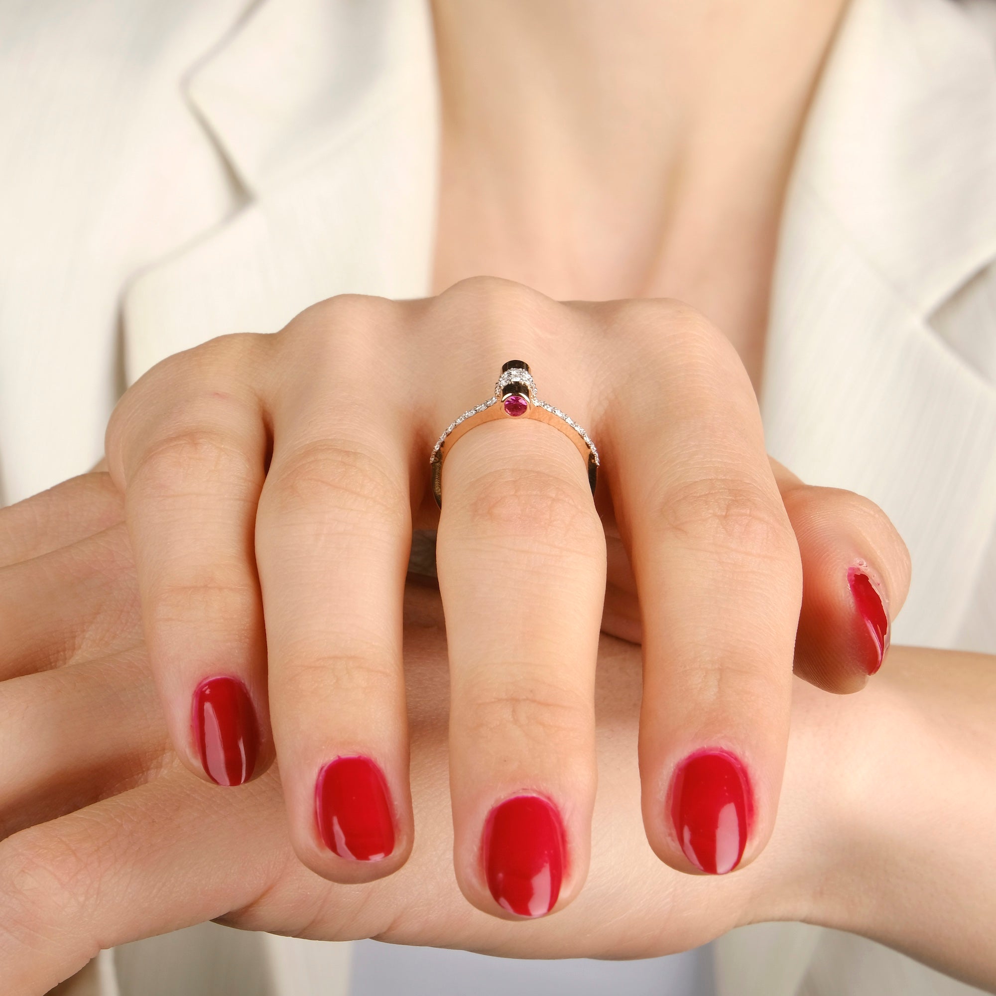 14K Gold Ruby and Diamond Ring