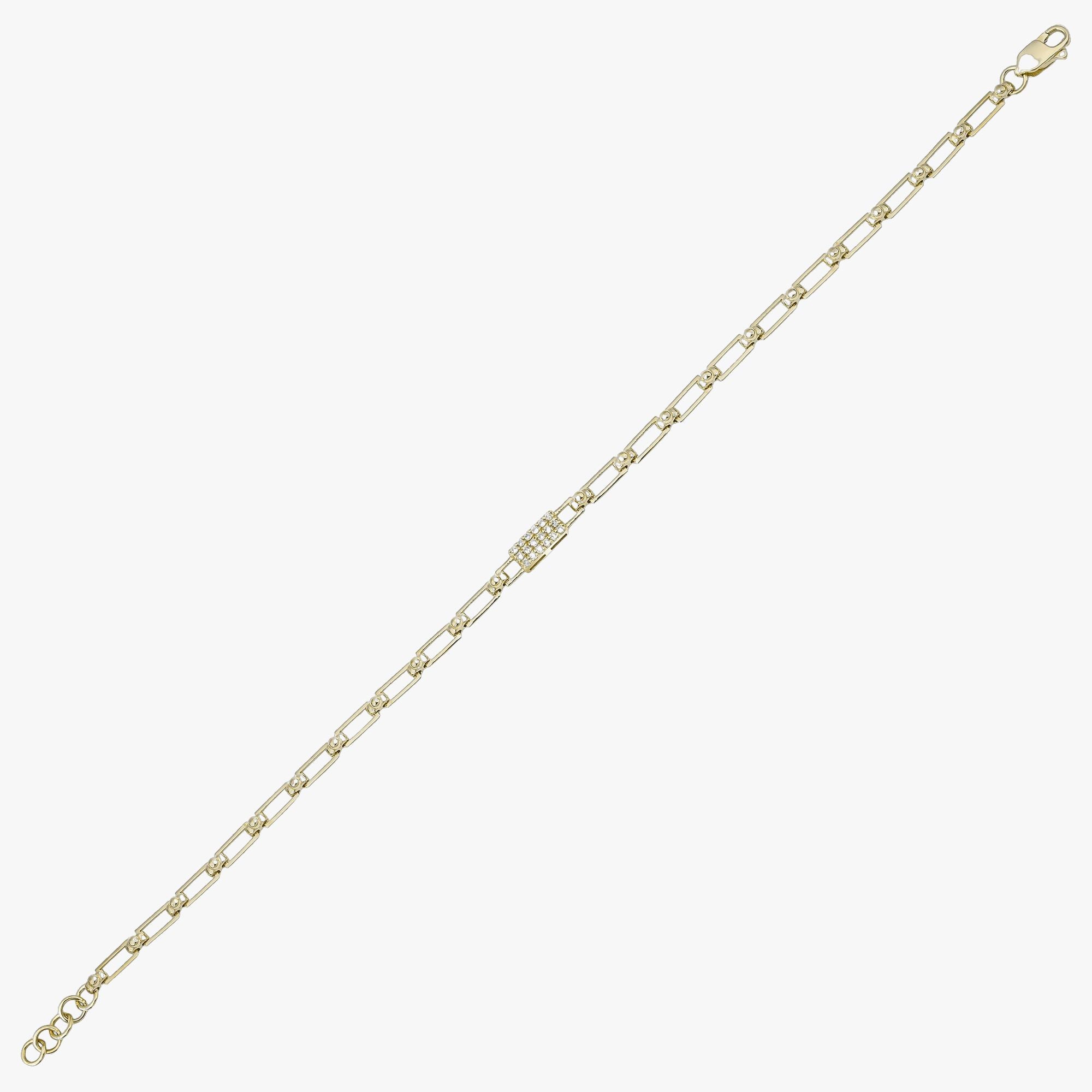 Pave Diamond Chain Bracelet in 14K Gold