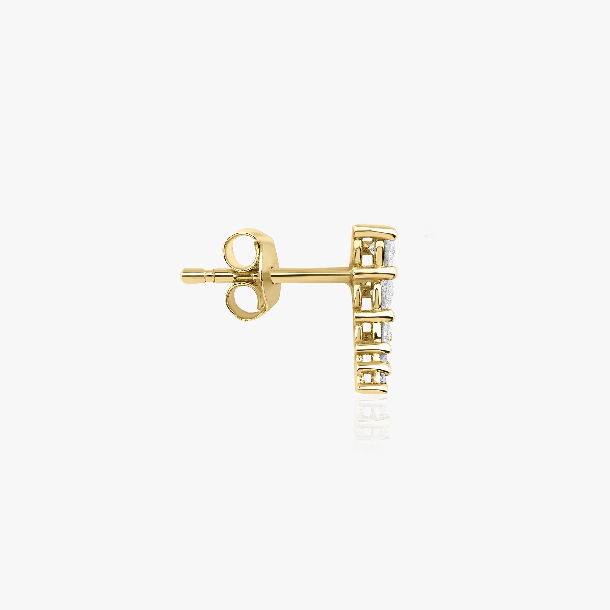 Minimal Diamond Ear Climber Stud(s) Available in 14K and 18K Gold