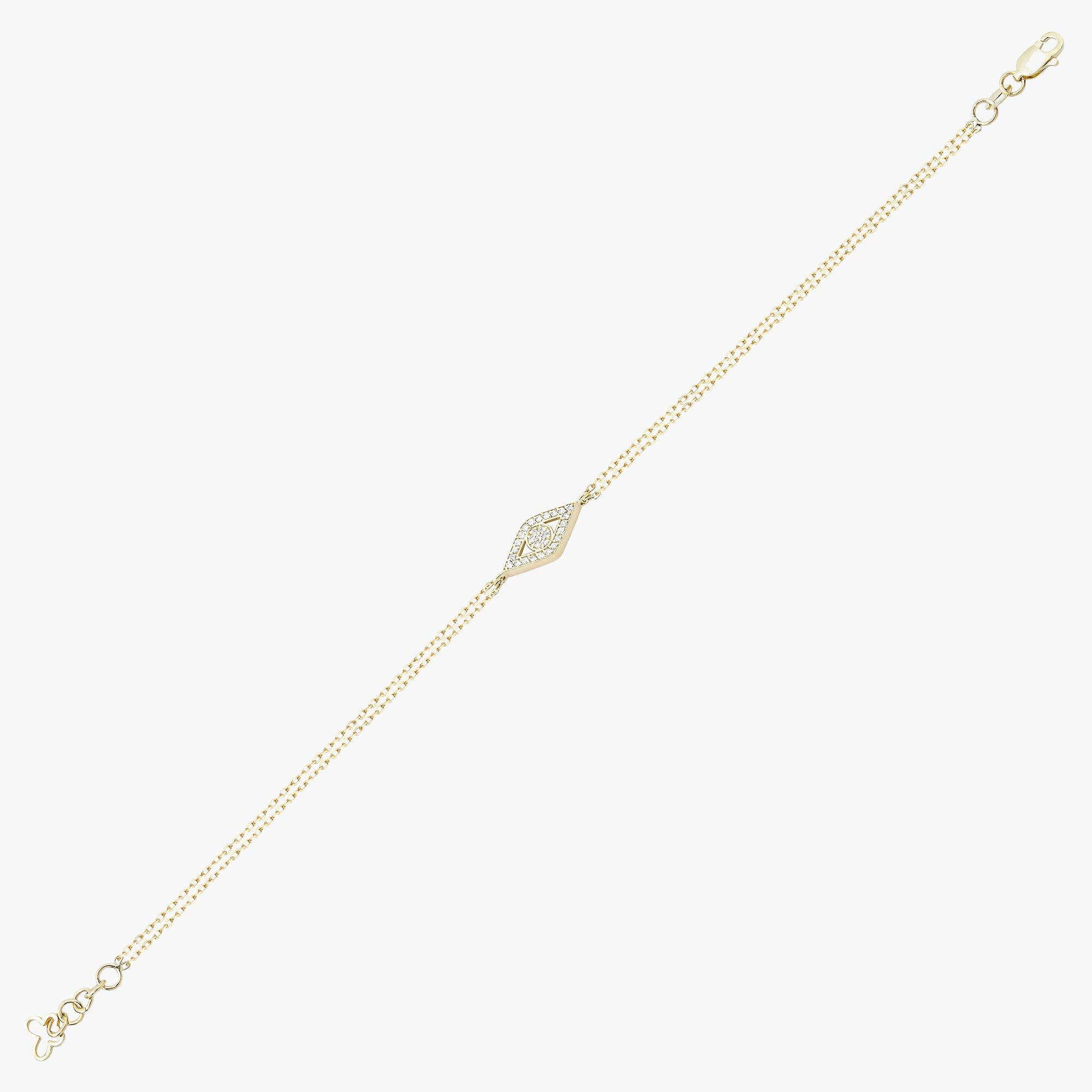 Diamond Evil Eye Bracelet in 14K Gold