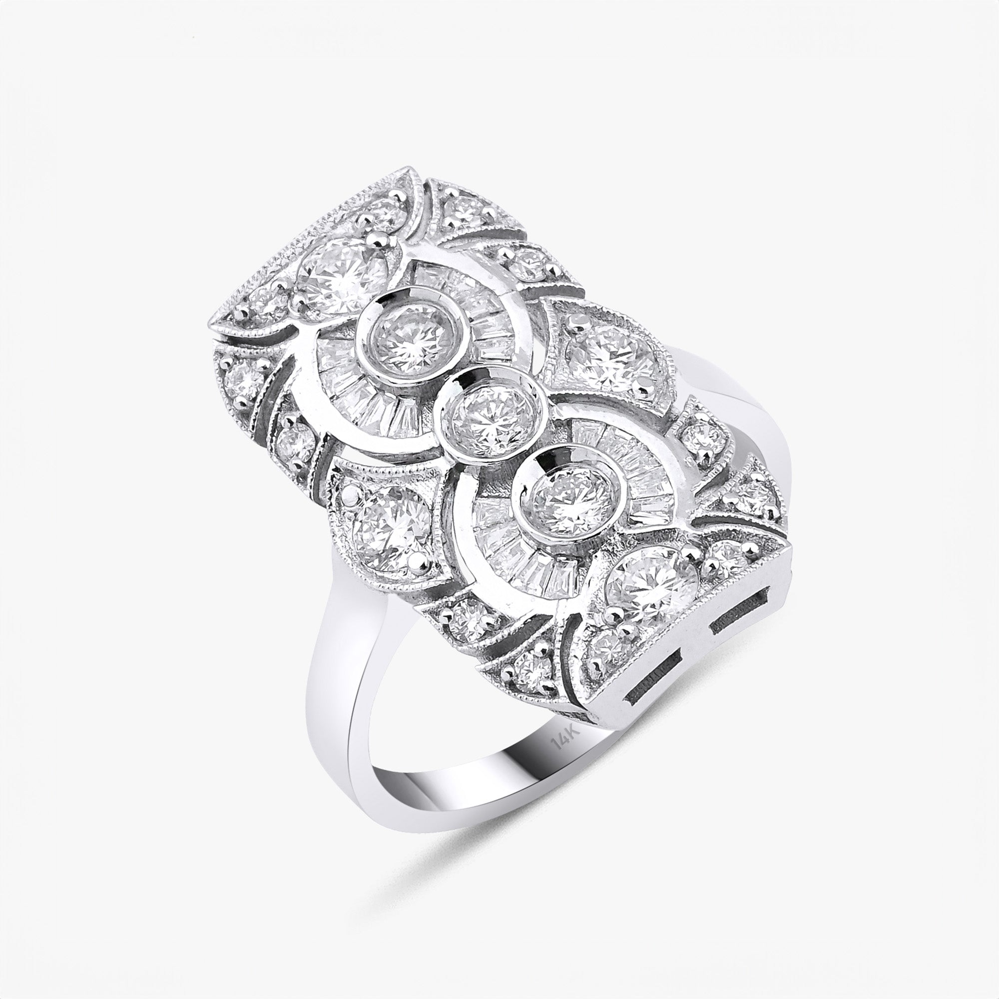 Diamond Gate Ring in 14K Gold