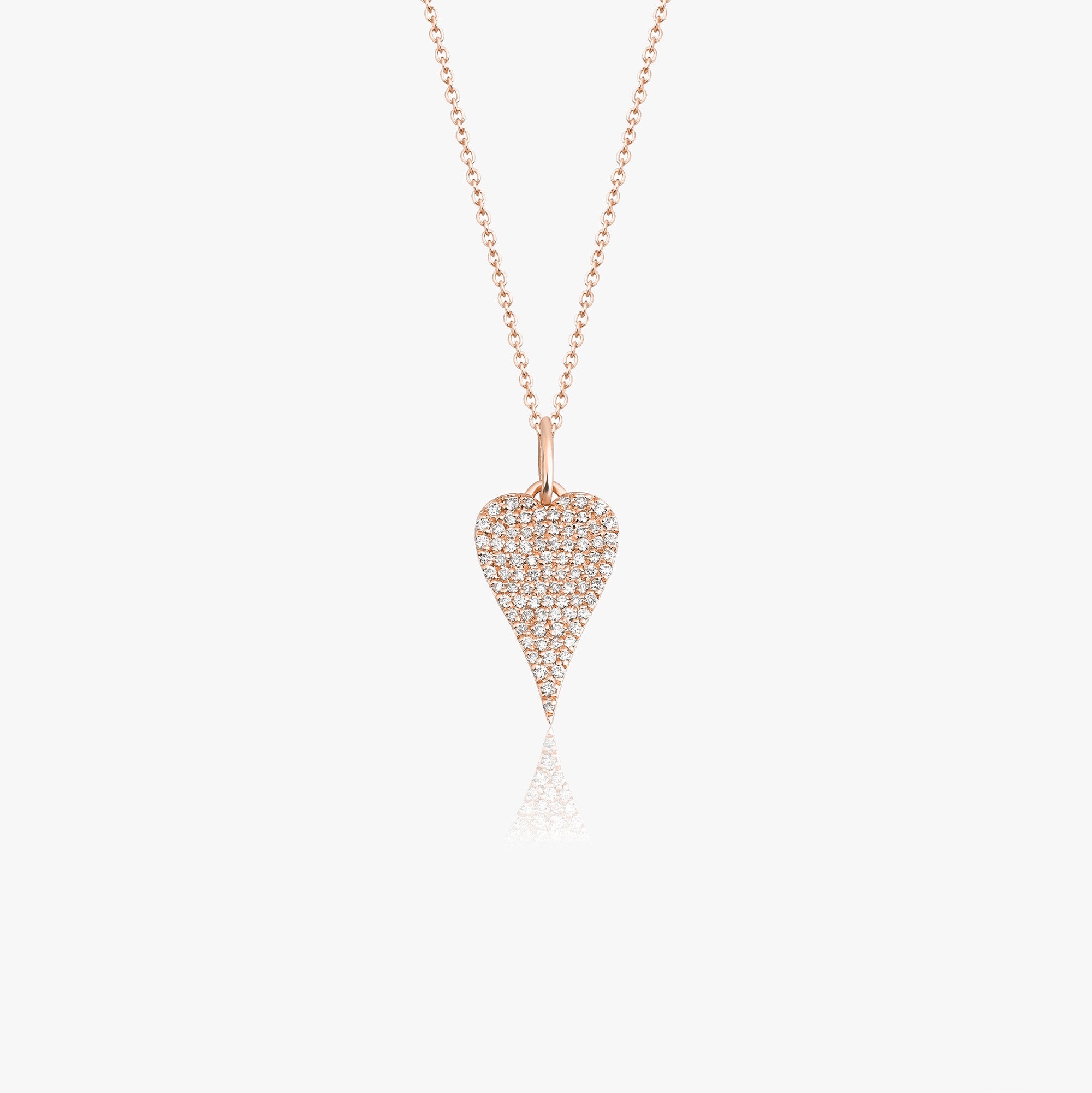 Diamond Elongated Heart Necklace in 14K Gold