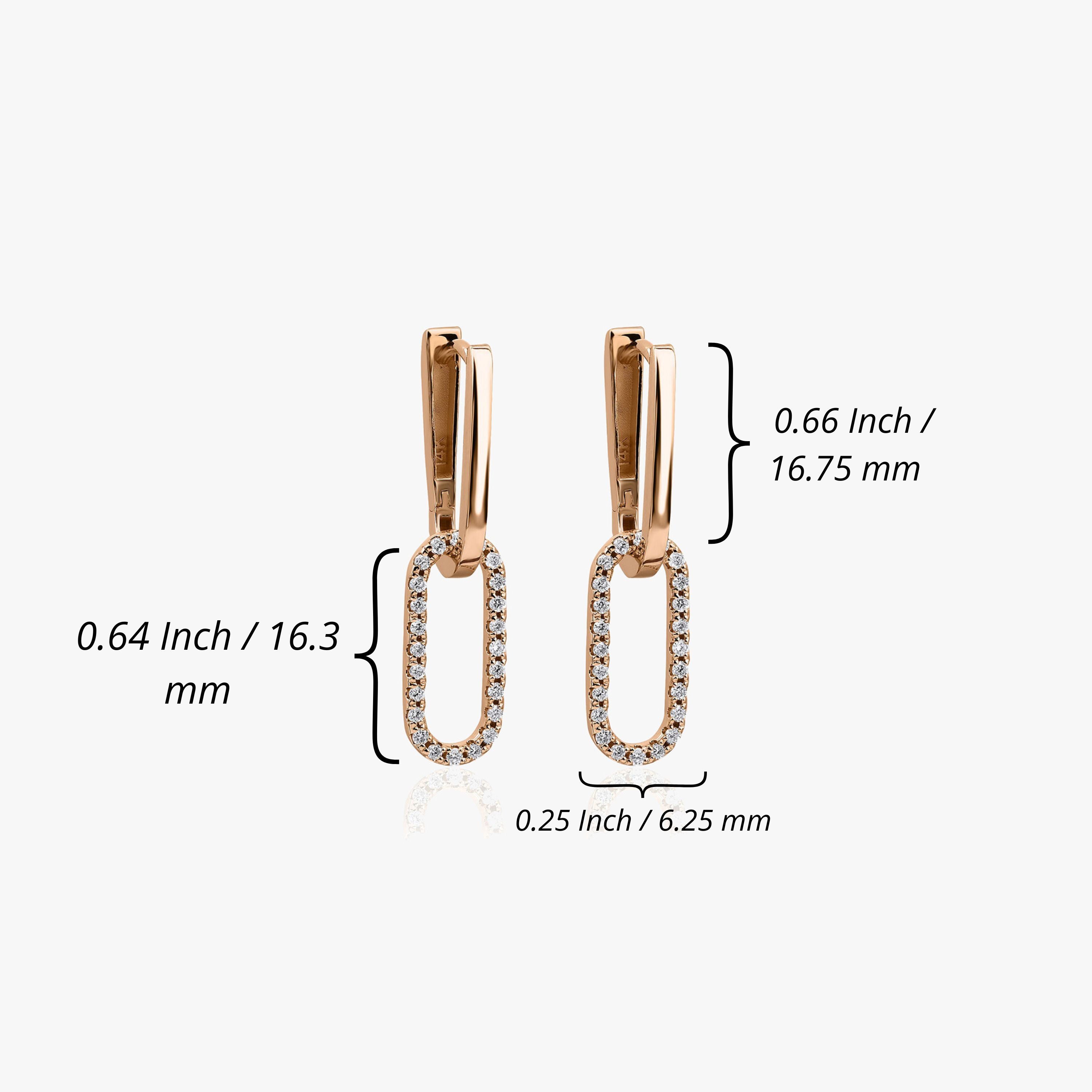 Diamond Link Earrings Available in 14K and 18K Gold