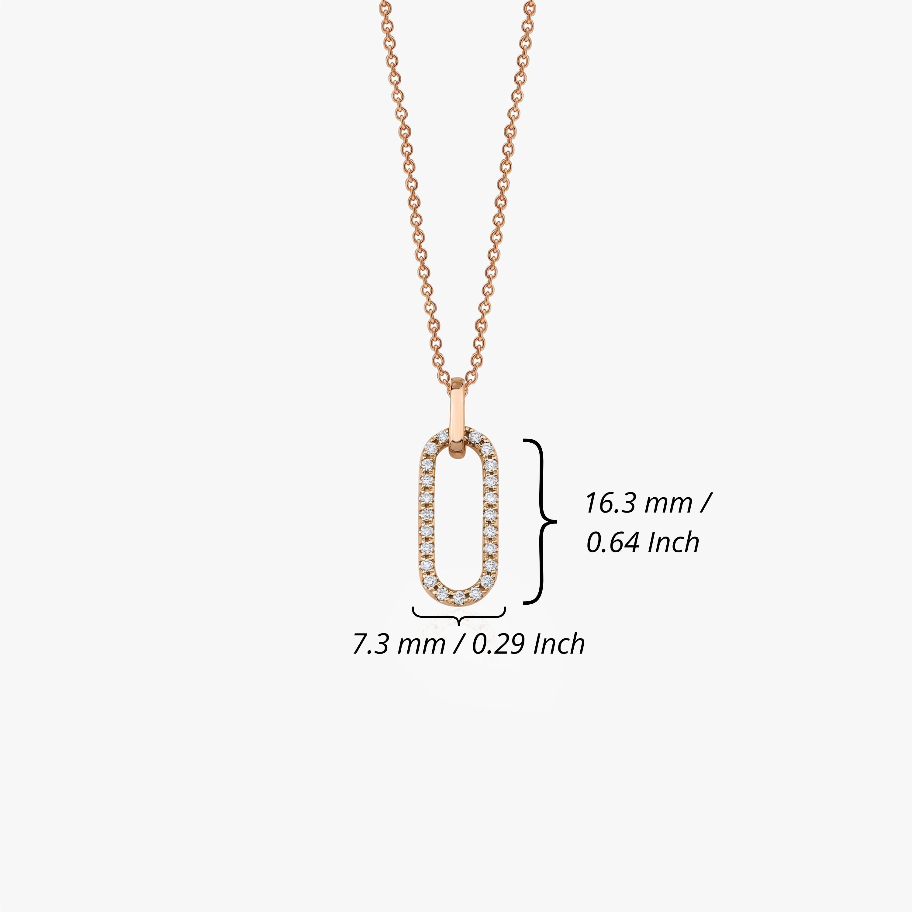 Pave Link Necklace in 14K/18K Solid Gold