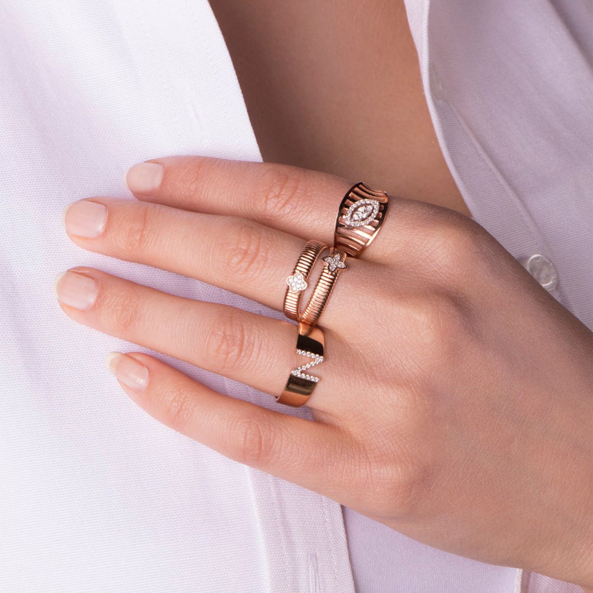 Diamond Eye Ring in 14K Gold