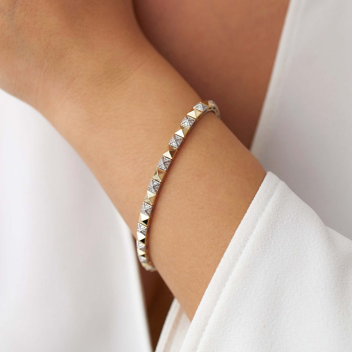Diamond Spike Tennis Bracelet in 14K Gold