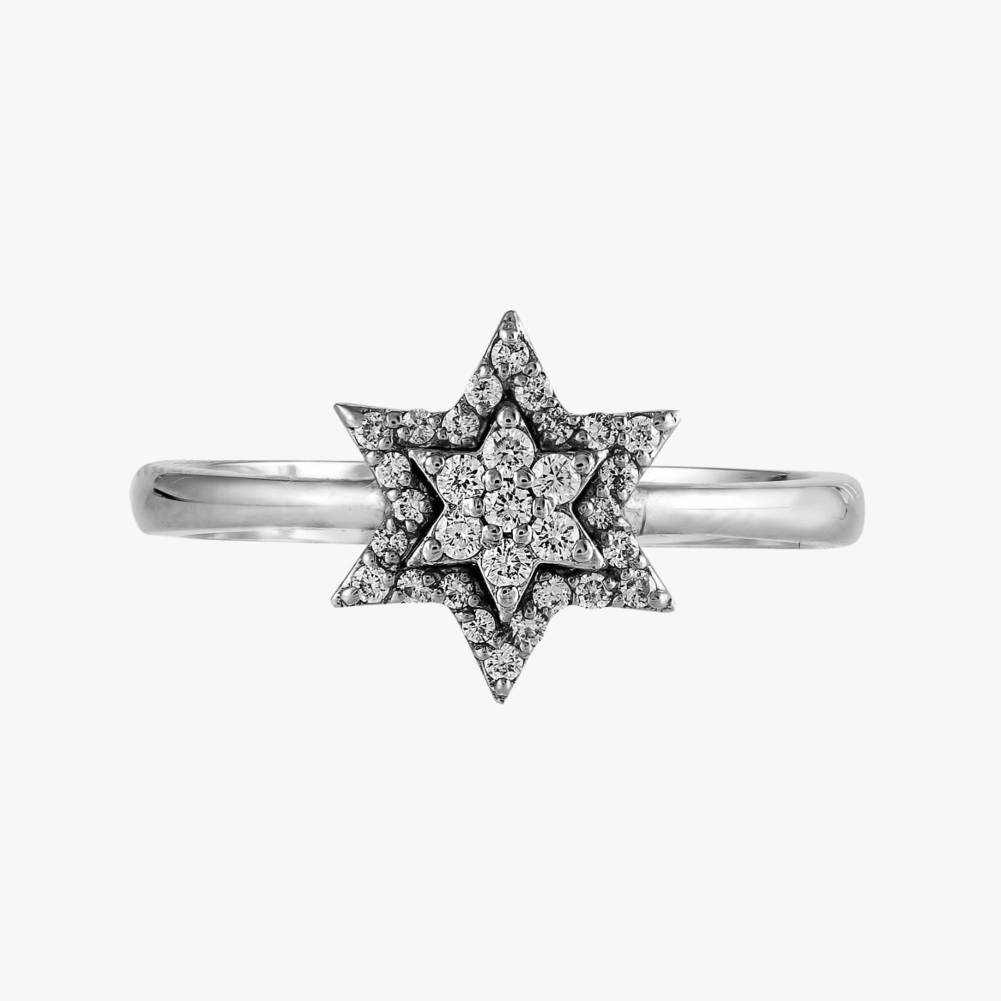 Diamond Starburst Ring in 18K Gold