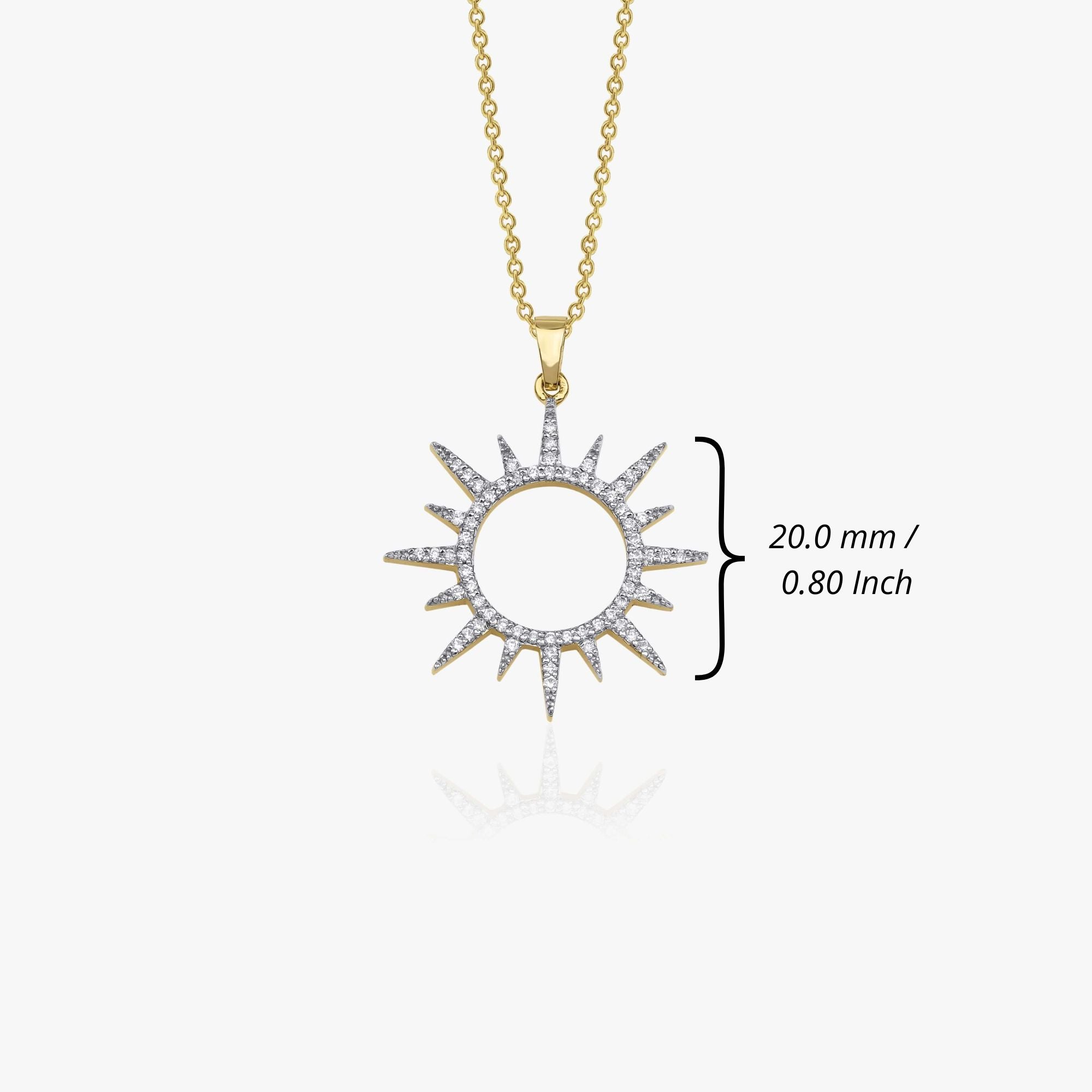 Diamond Sun Pendant Necklace