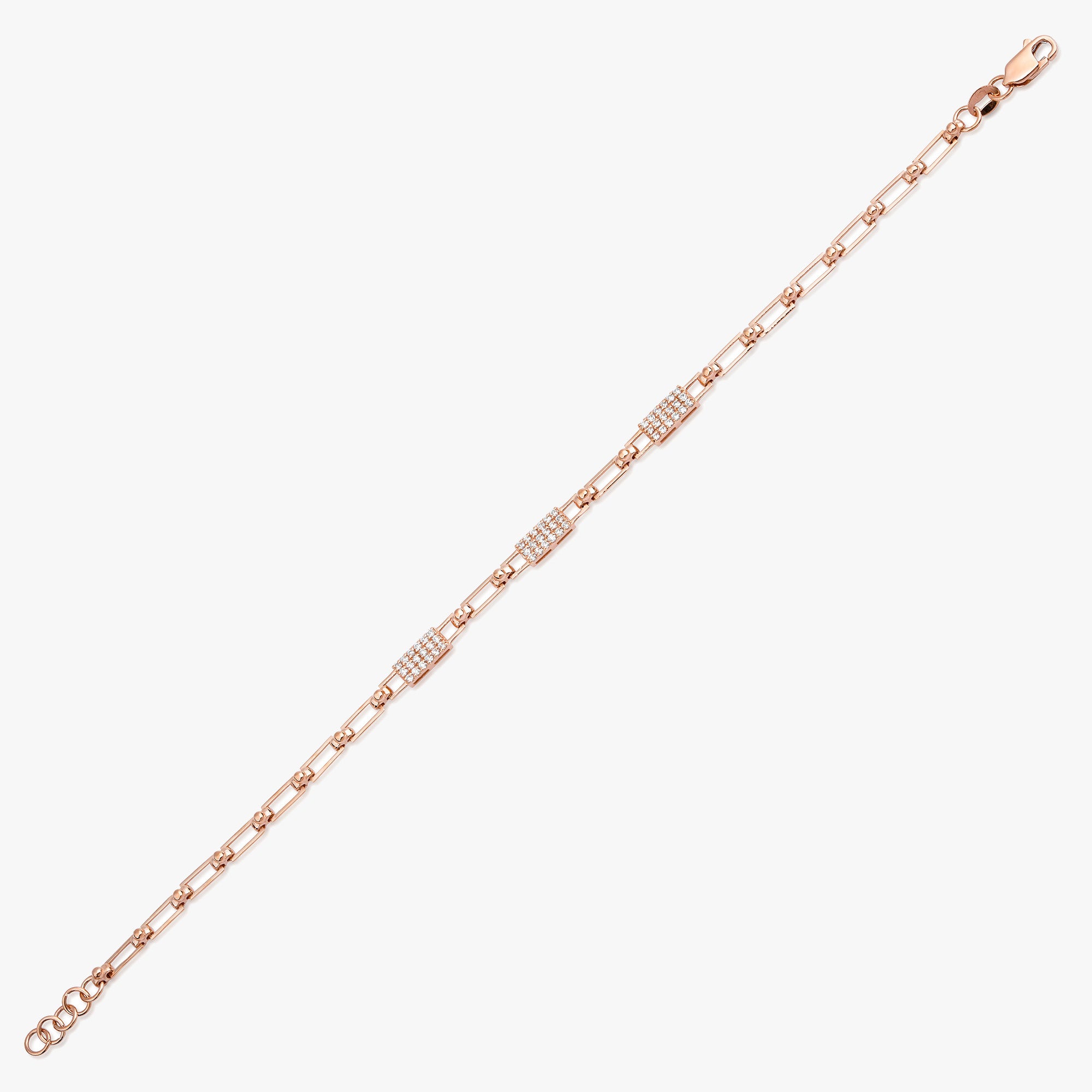 Pave Diamond Chain Bracelet in 14K Gold