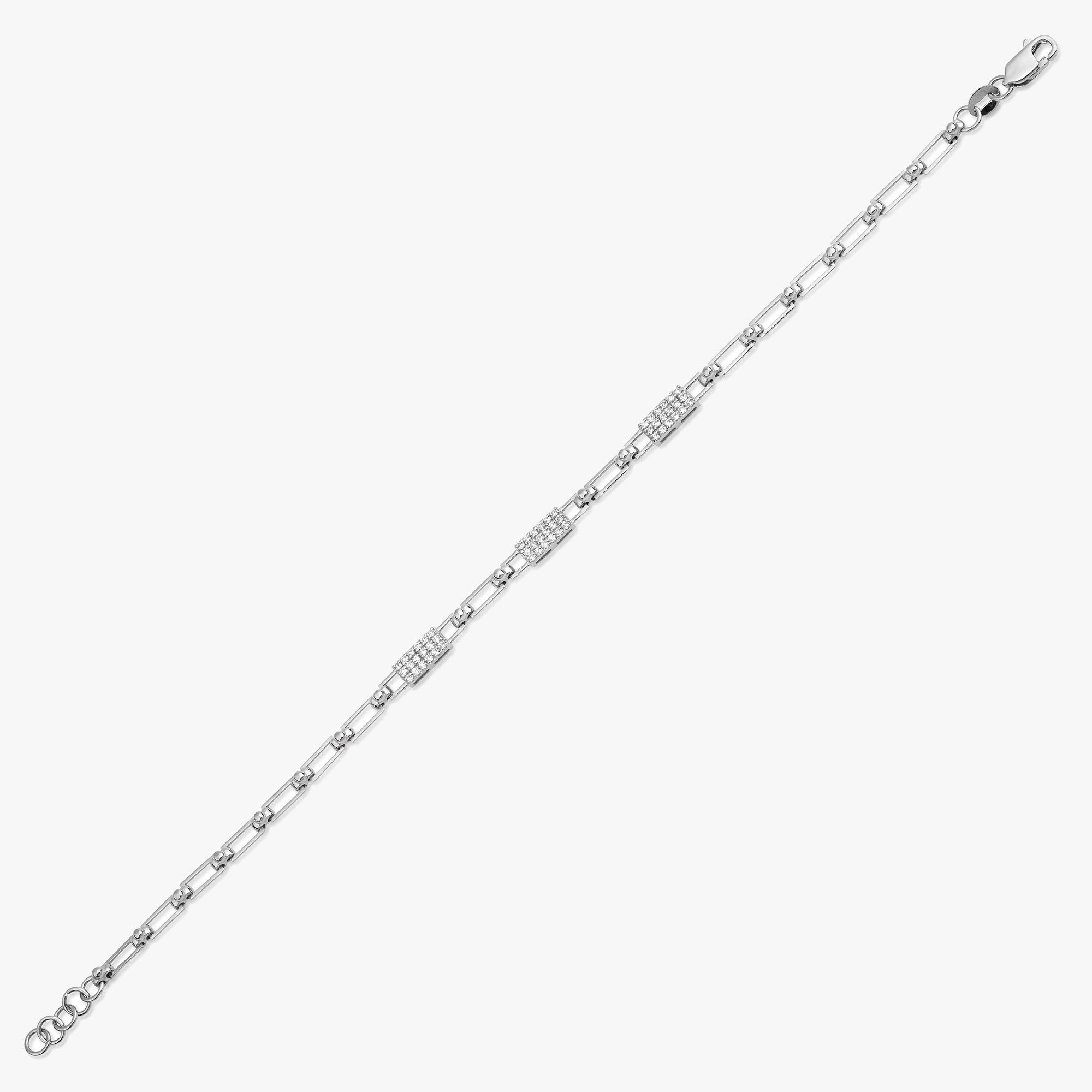 Pave Diamond Chain Bracelet in 14K Gold