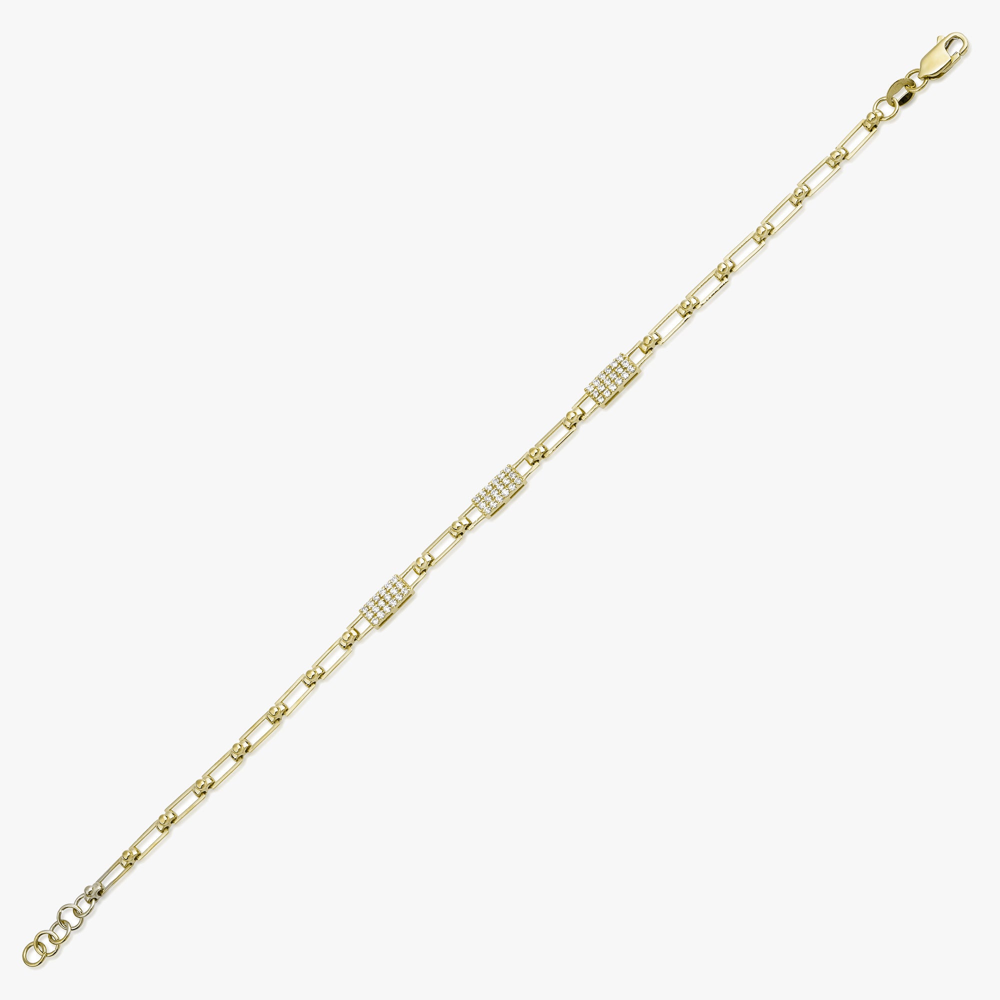 Pave Diamond Chain Bracelet in 14K Gold