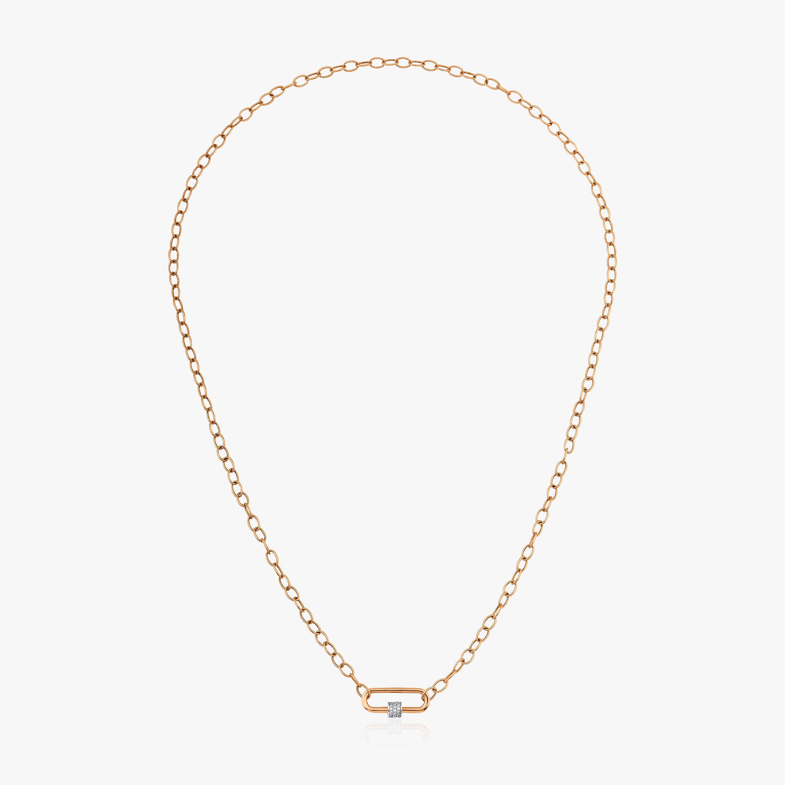 Diamond Carabiner Lock Necklace in 14K Gold / Mini Carabiner