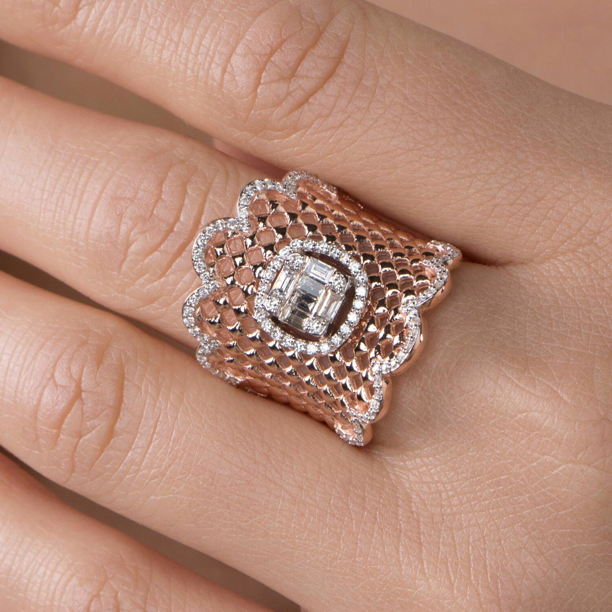 Diamond Crown Ring in 14K Gold