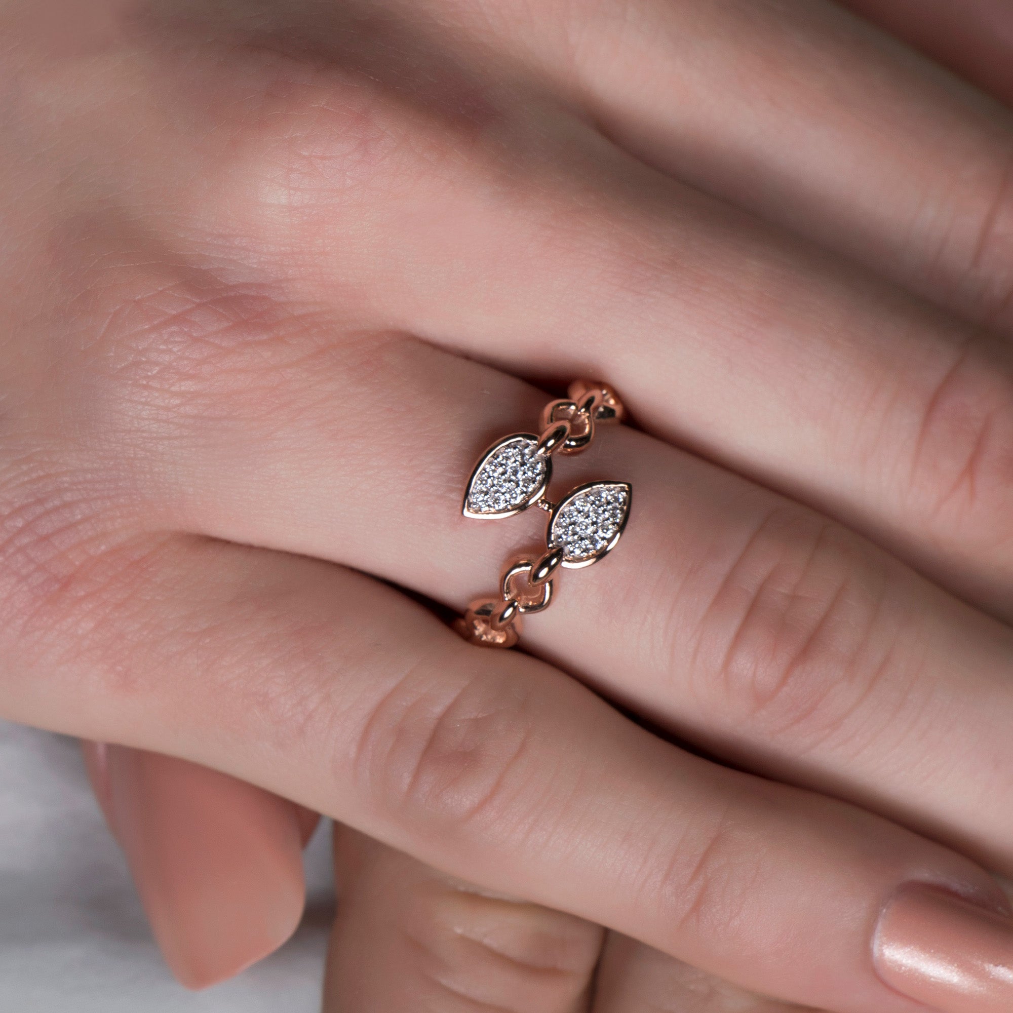 Diamond Dual Ring in 14K Gold