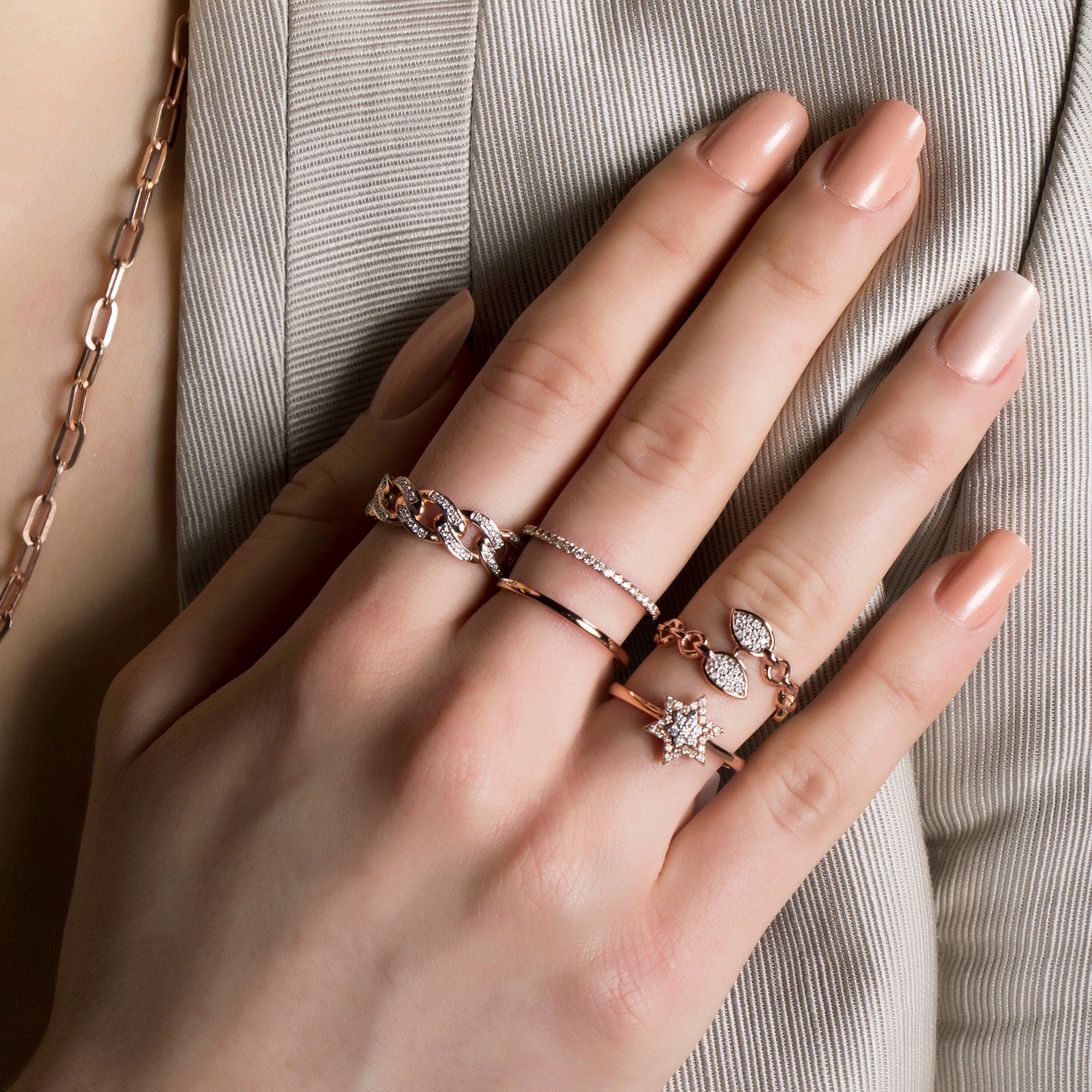 Diamond Dual Ring in 14K Gold