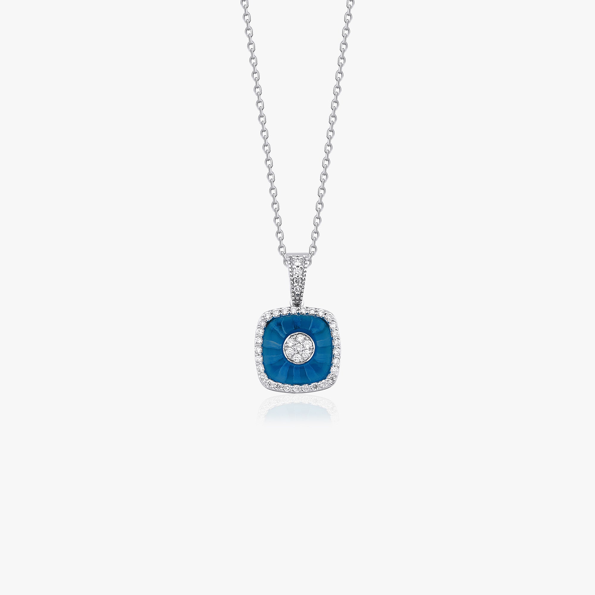 Diamond Evil Eye Necklace in 14K Gold
