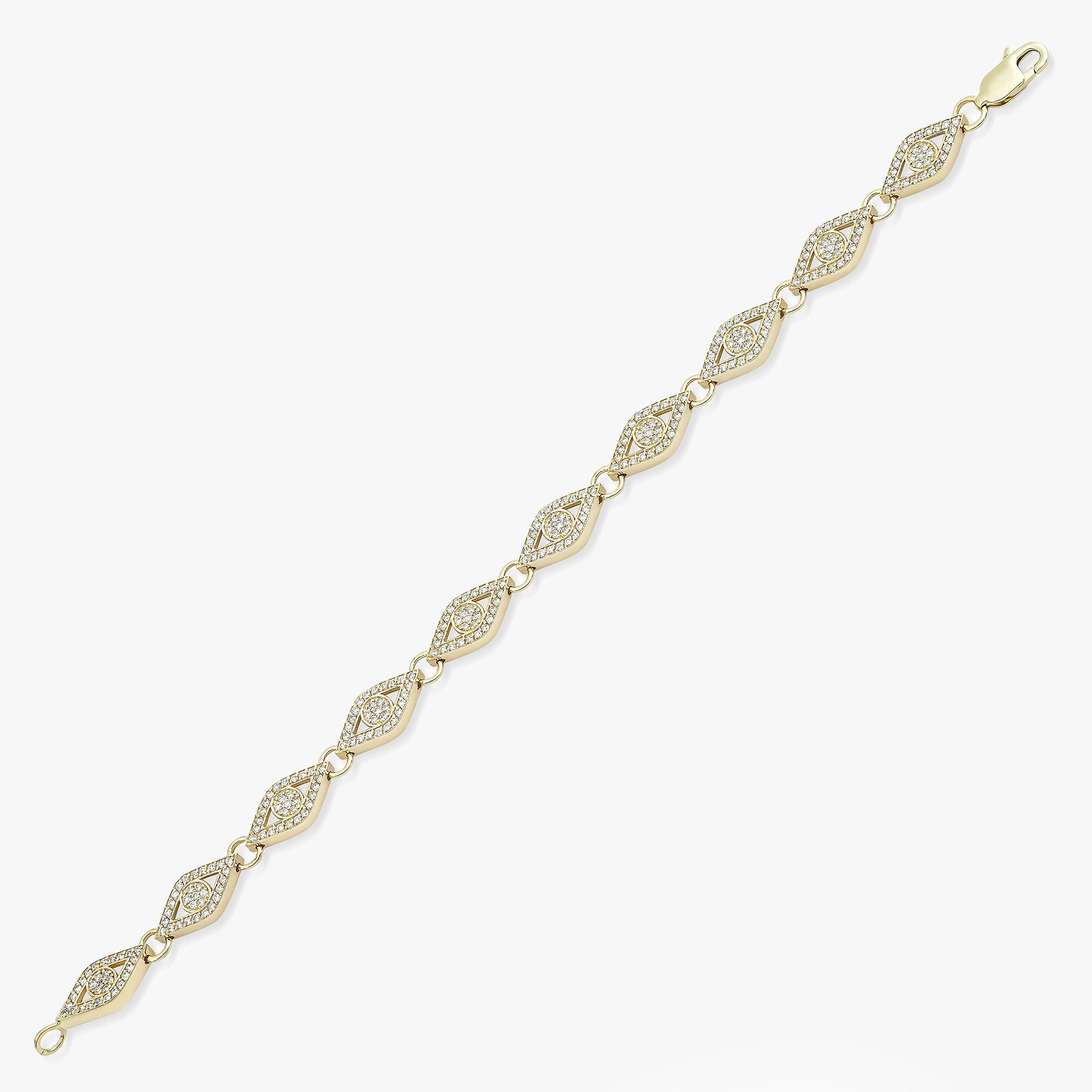 Diamond Evil Eye Tennis Bracelet in 18K Gold