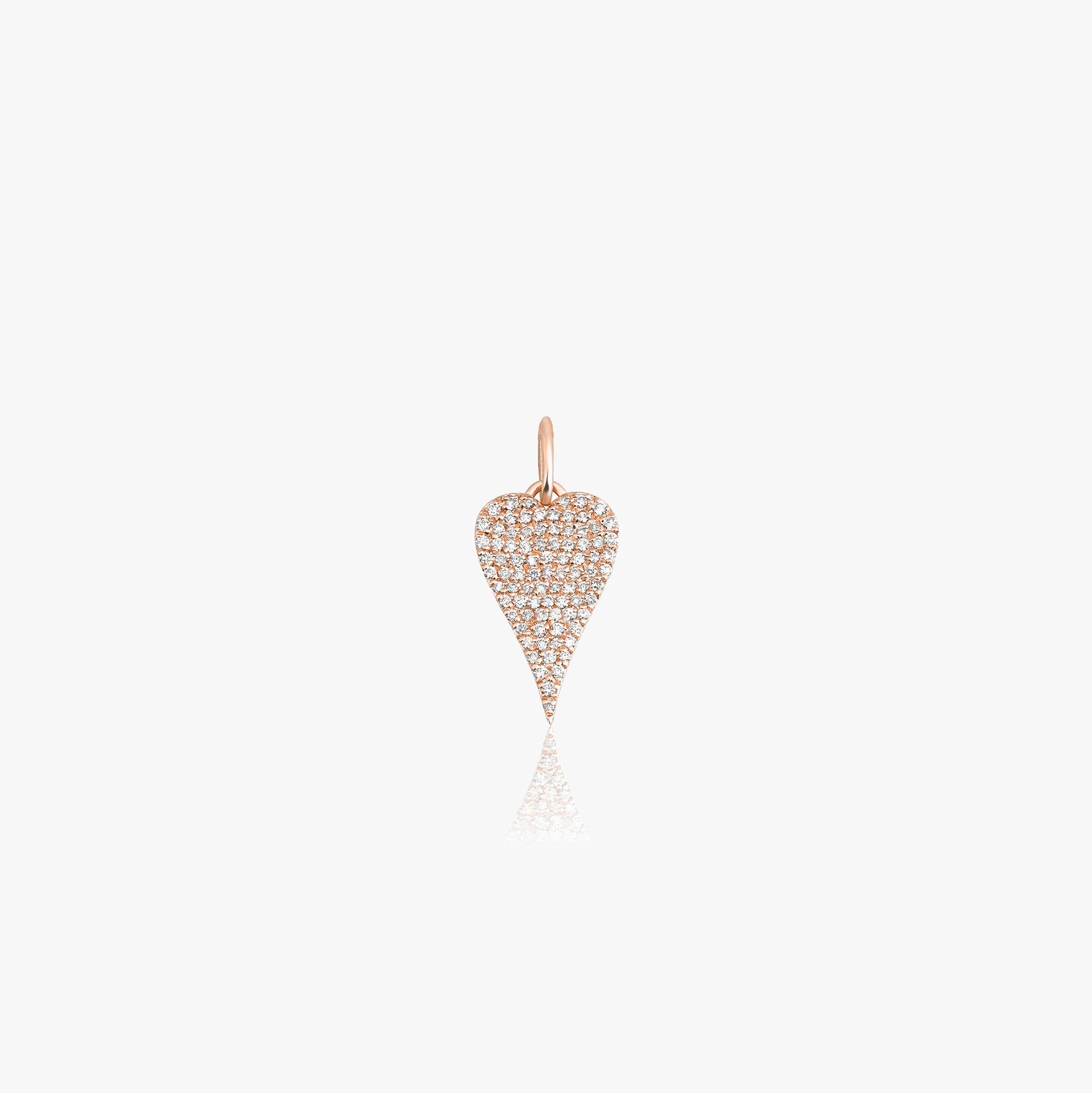 Diamond Elongated Heart Pendant in 14K Gold