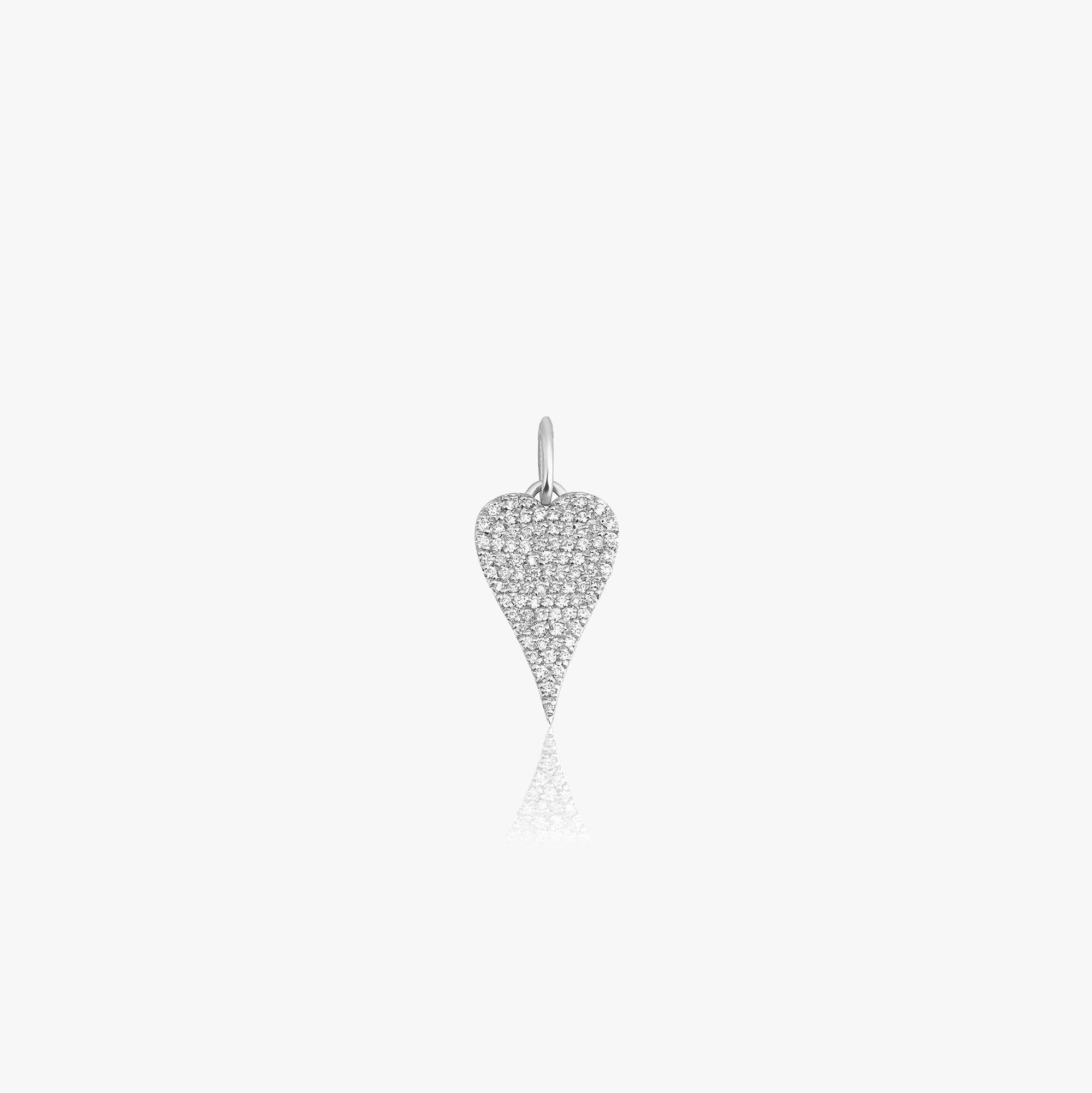 Diamond Elongated Heart Pendant in 14K Gold