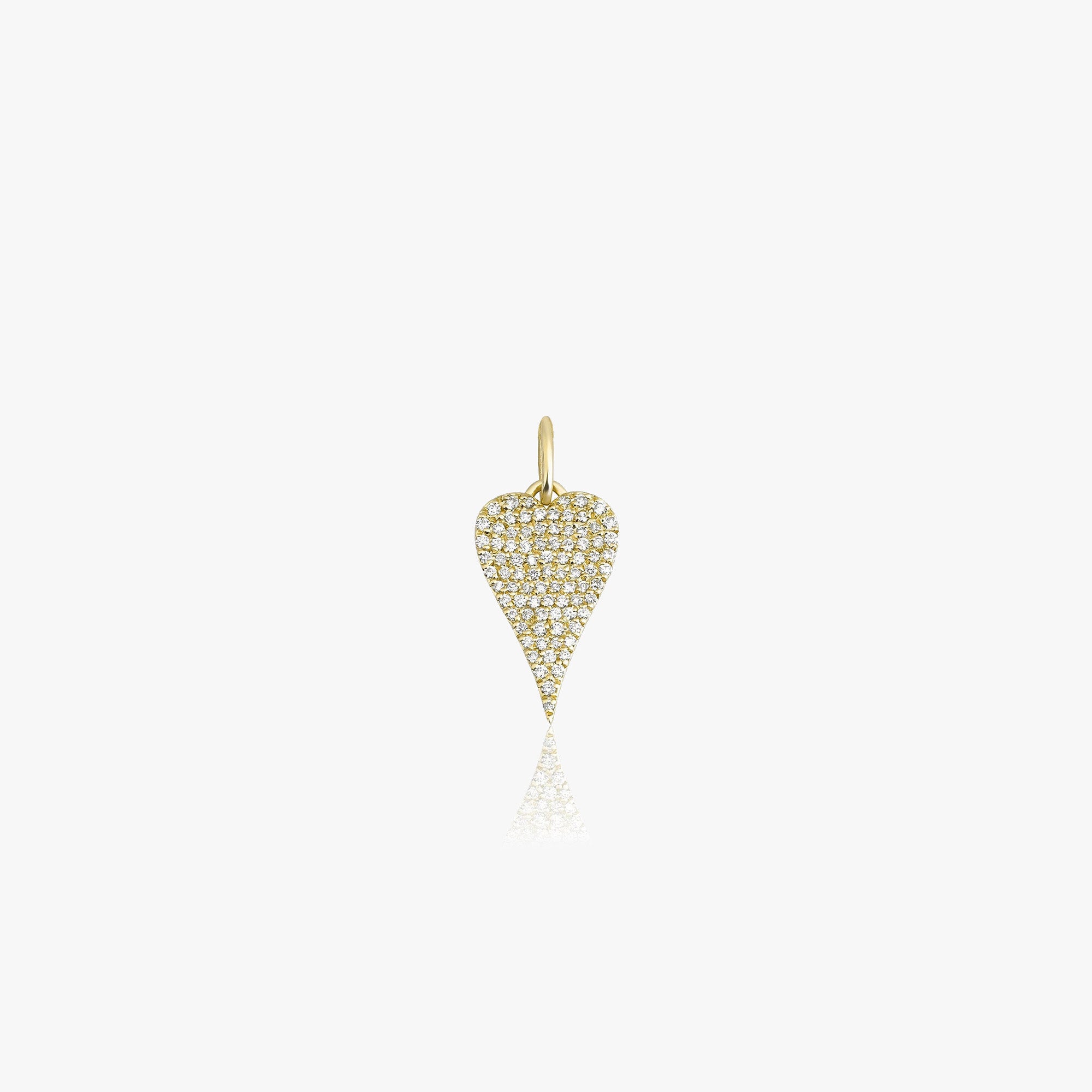 Diamond Elongated Heart Pendant in 14K Gold