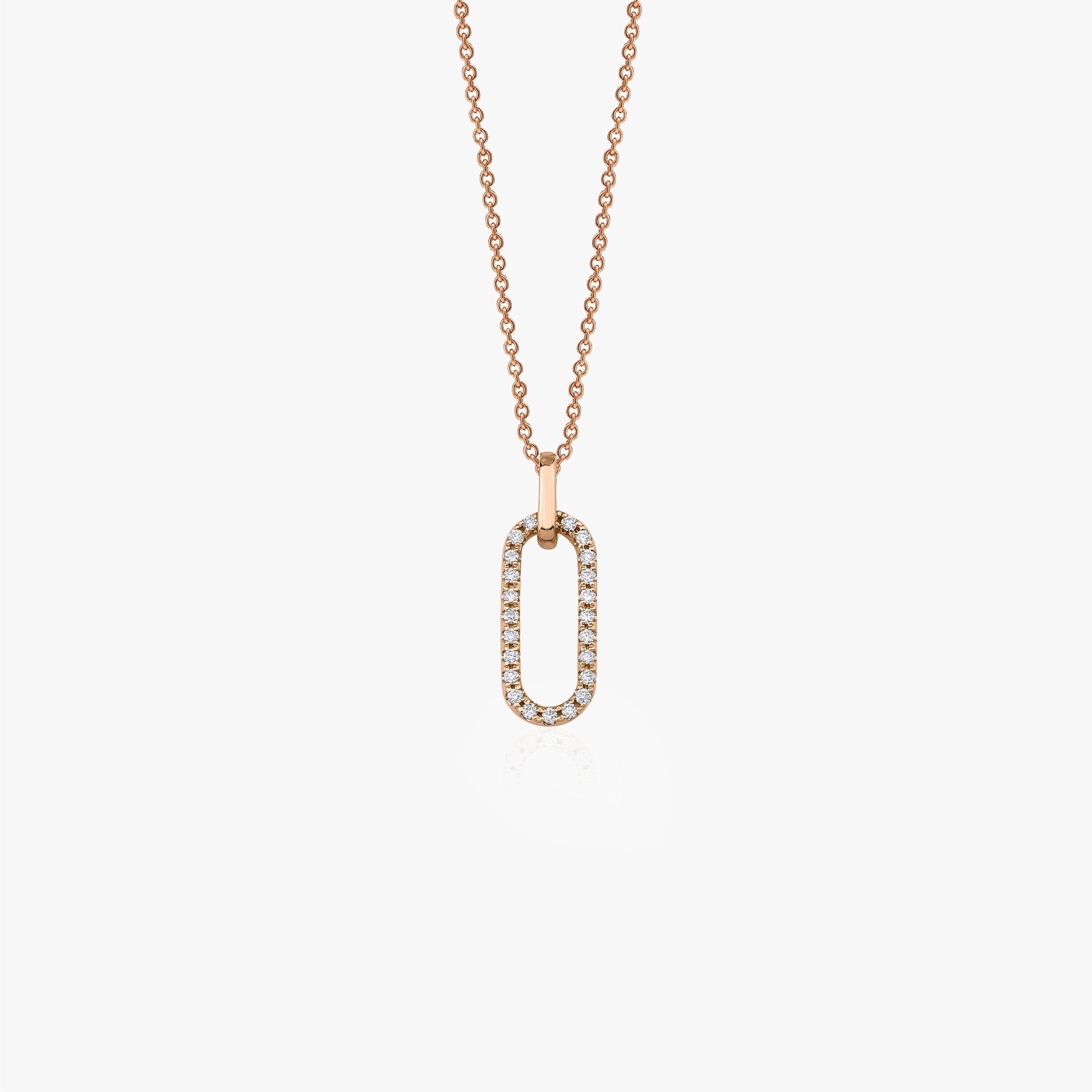 Pave Link Necklace in 14K/18K Solid Gold