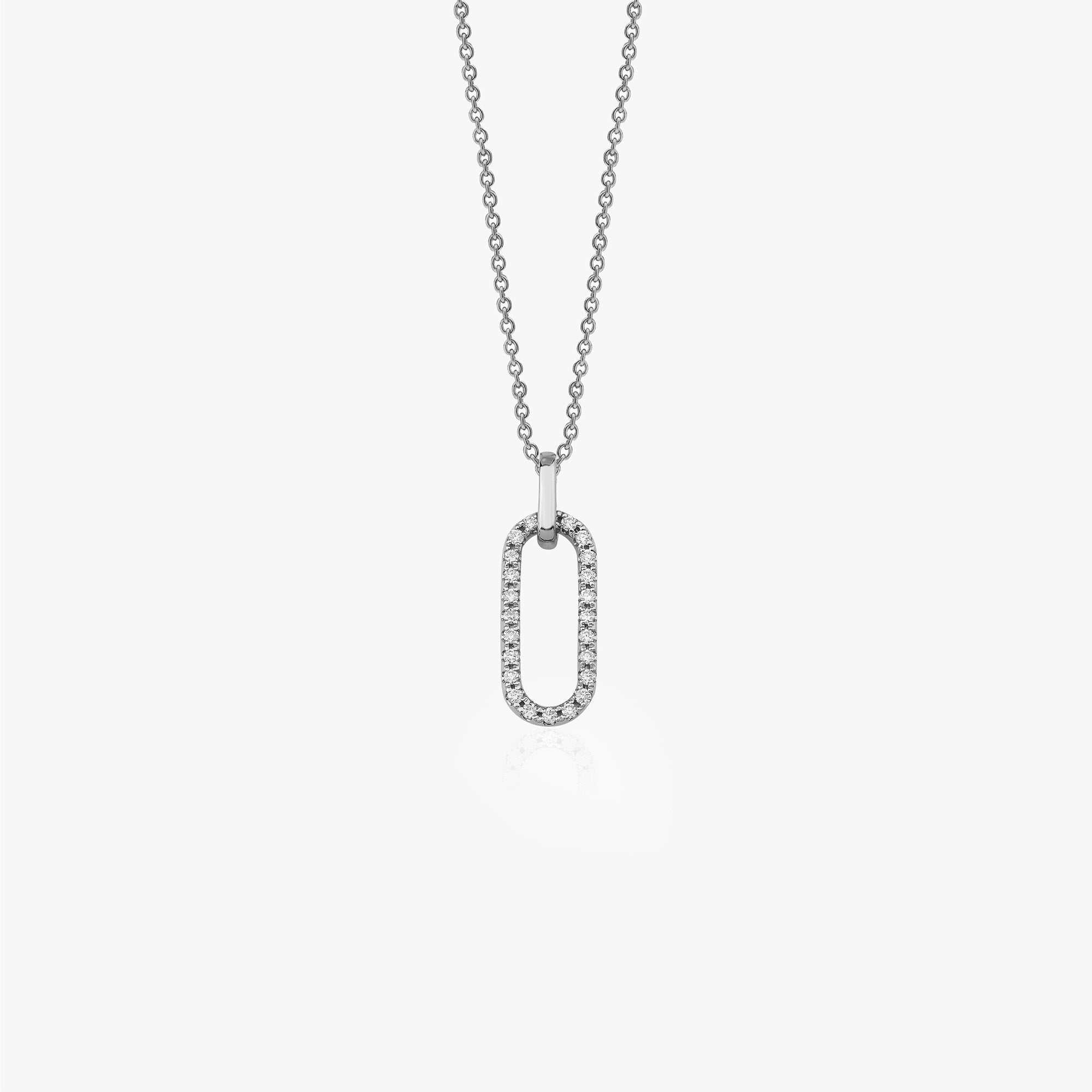 Pave Link Necklace in 14K/18K Solid Gold