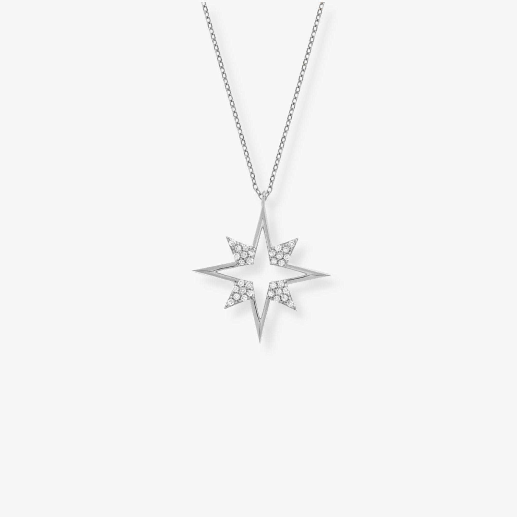 Diamond North Star Necklace in 14K Gold