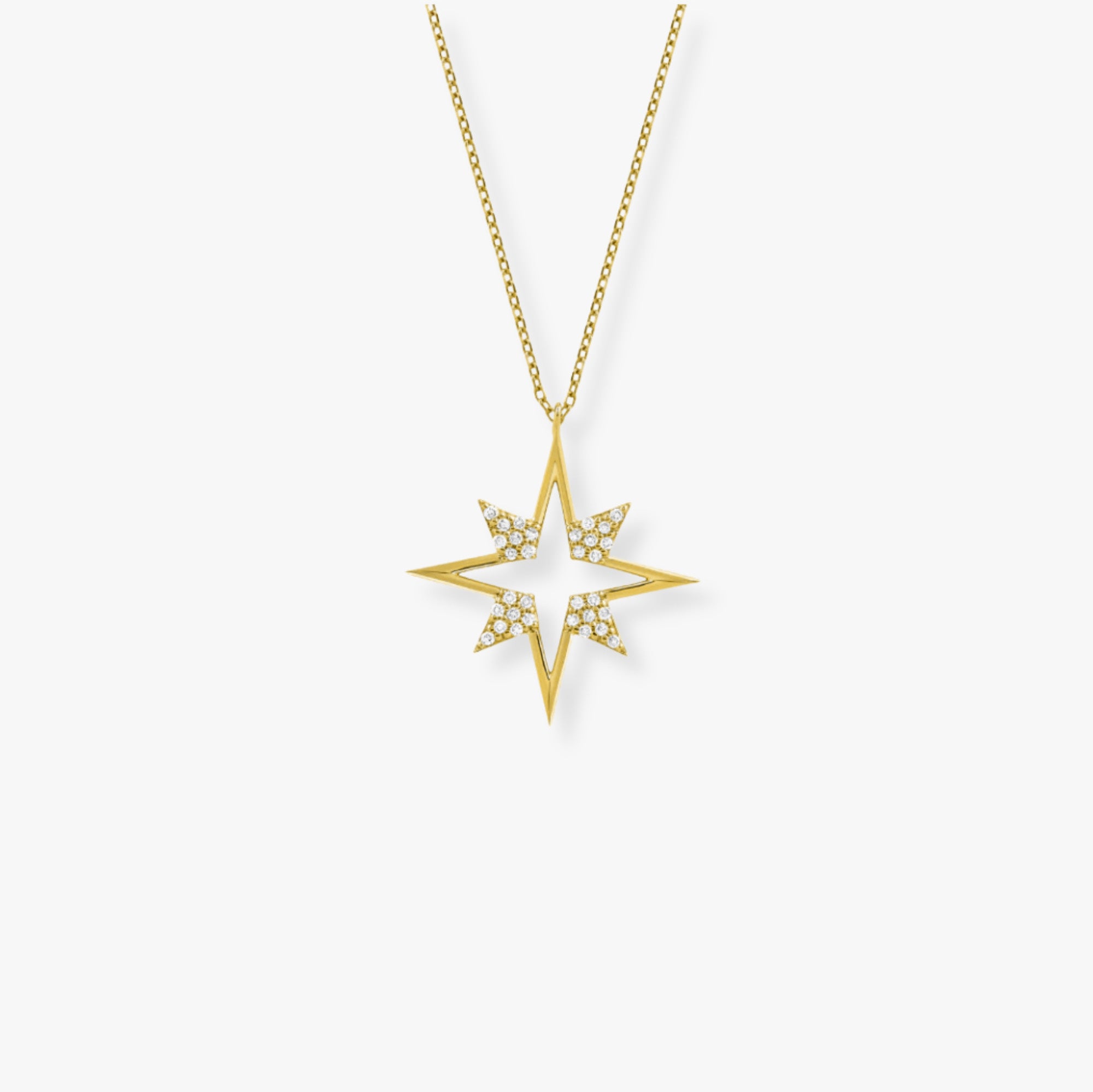 Diamond North Star Necklace in 14K Gold