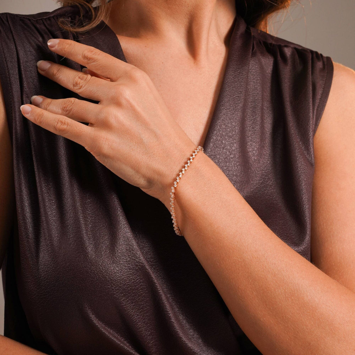 Diamond Zigzag Tennis Bracelet in 14K Gold