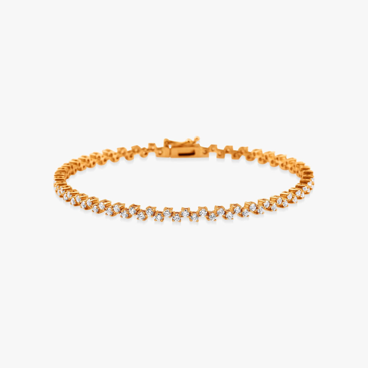 Diamond Zigzag Tennis Bracelet in 14K Gold