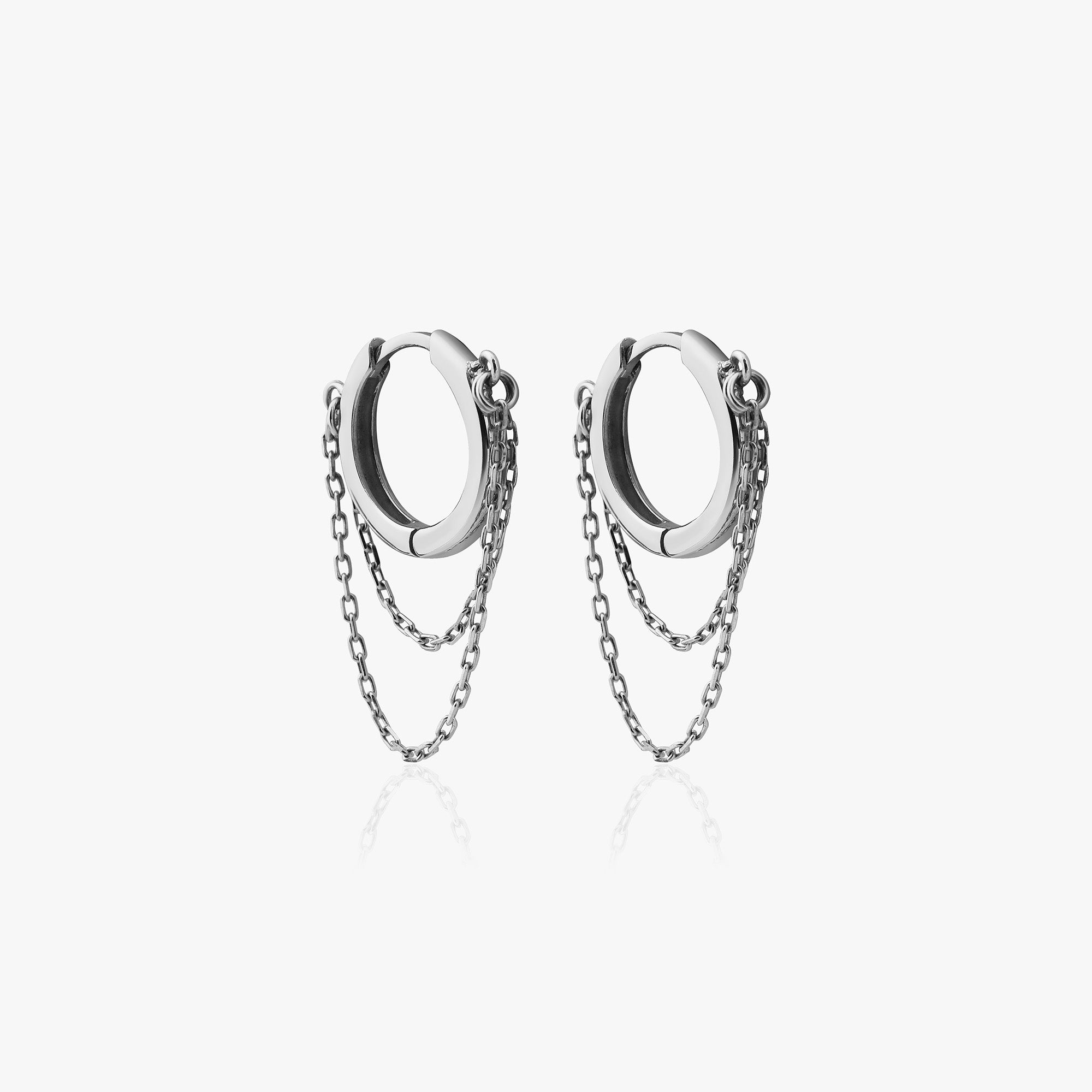 Double Chain Hoops in 14K Gold