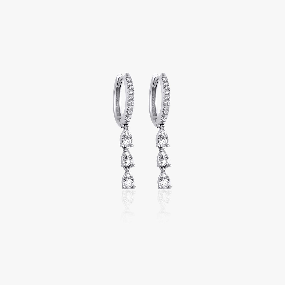 Drops Of Sparkle Hoops in 14K Gold