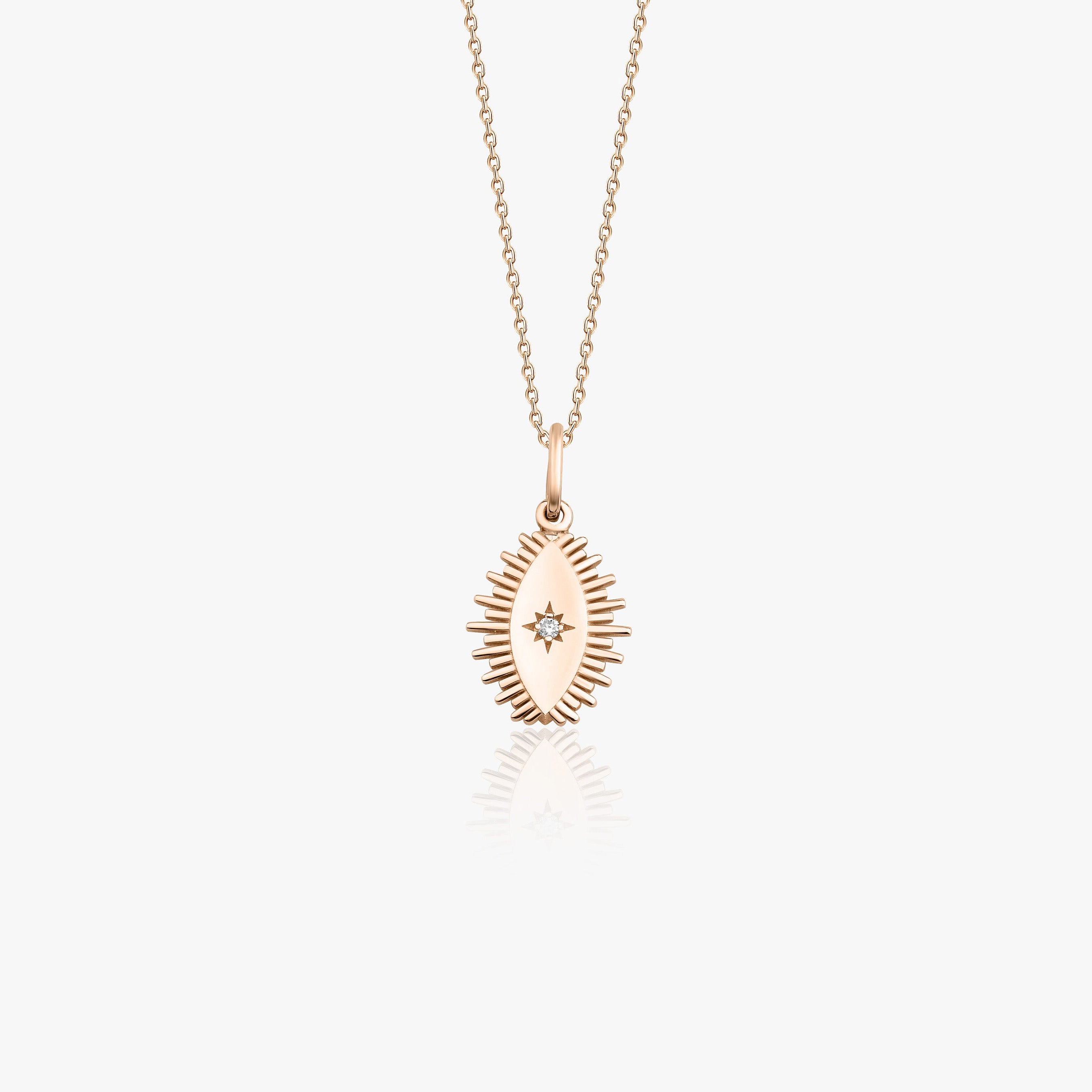 Mini Diamond Eclipse Necklace in 14K Gold