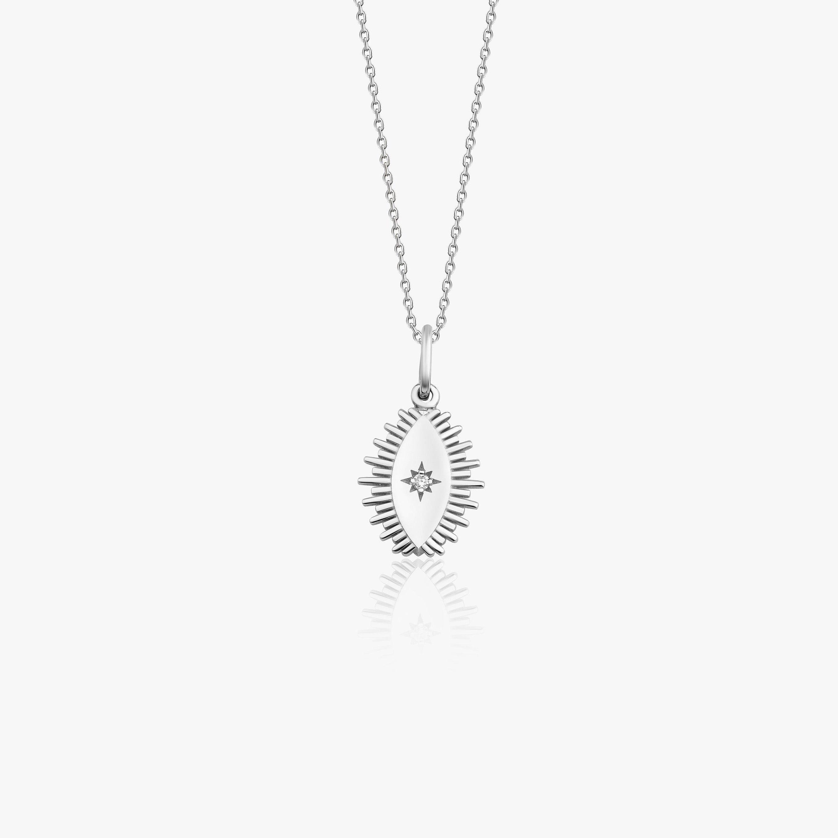 Mini Diamond Eclipse Necklace in 14K Gold