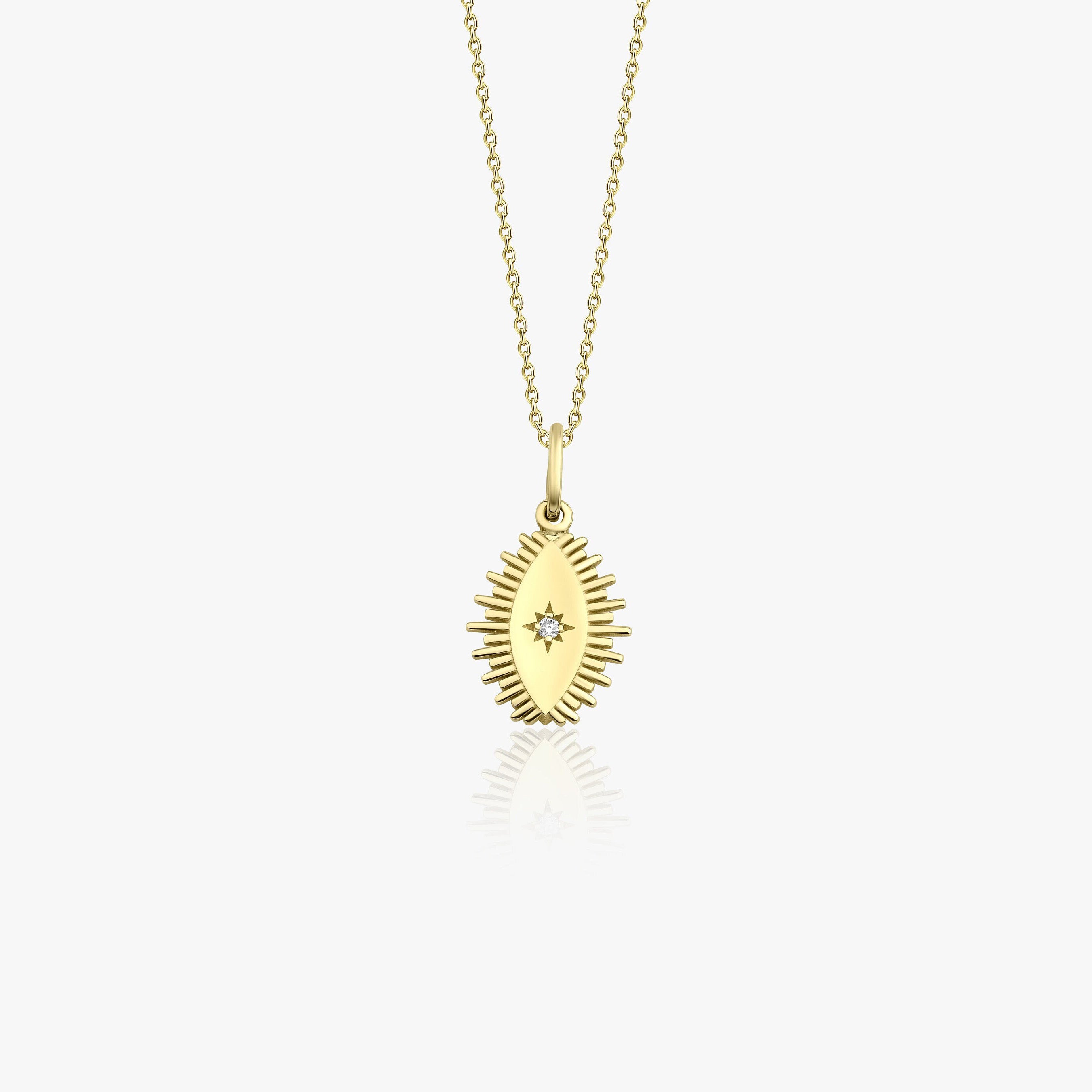 Mini Diamond Eclipse Necklace in 14K Gold