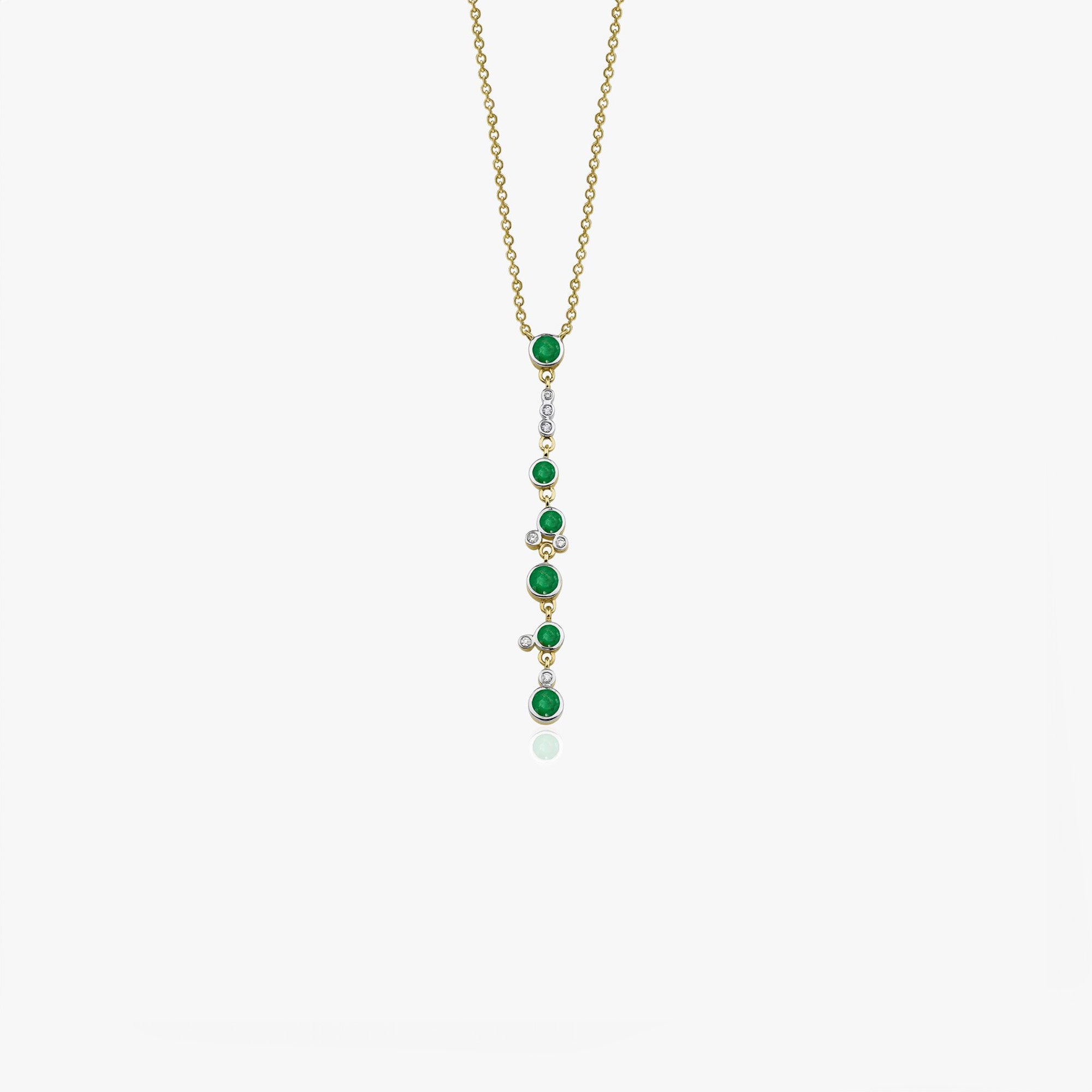 Emerald Waterfall Lariat Necklace