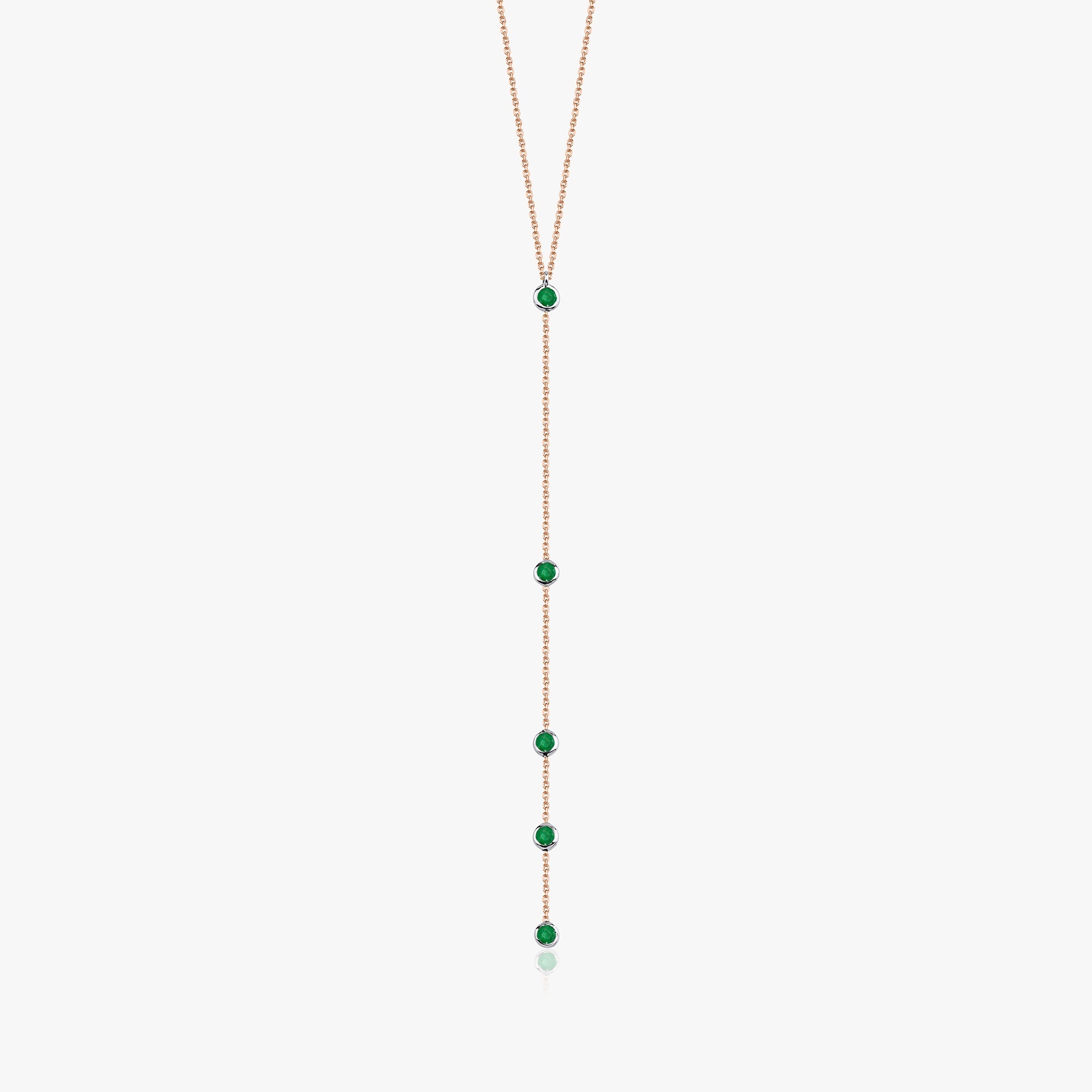 Emerald Lariat Necklace Available in 14K and 18K Gold