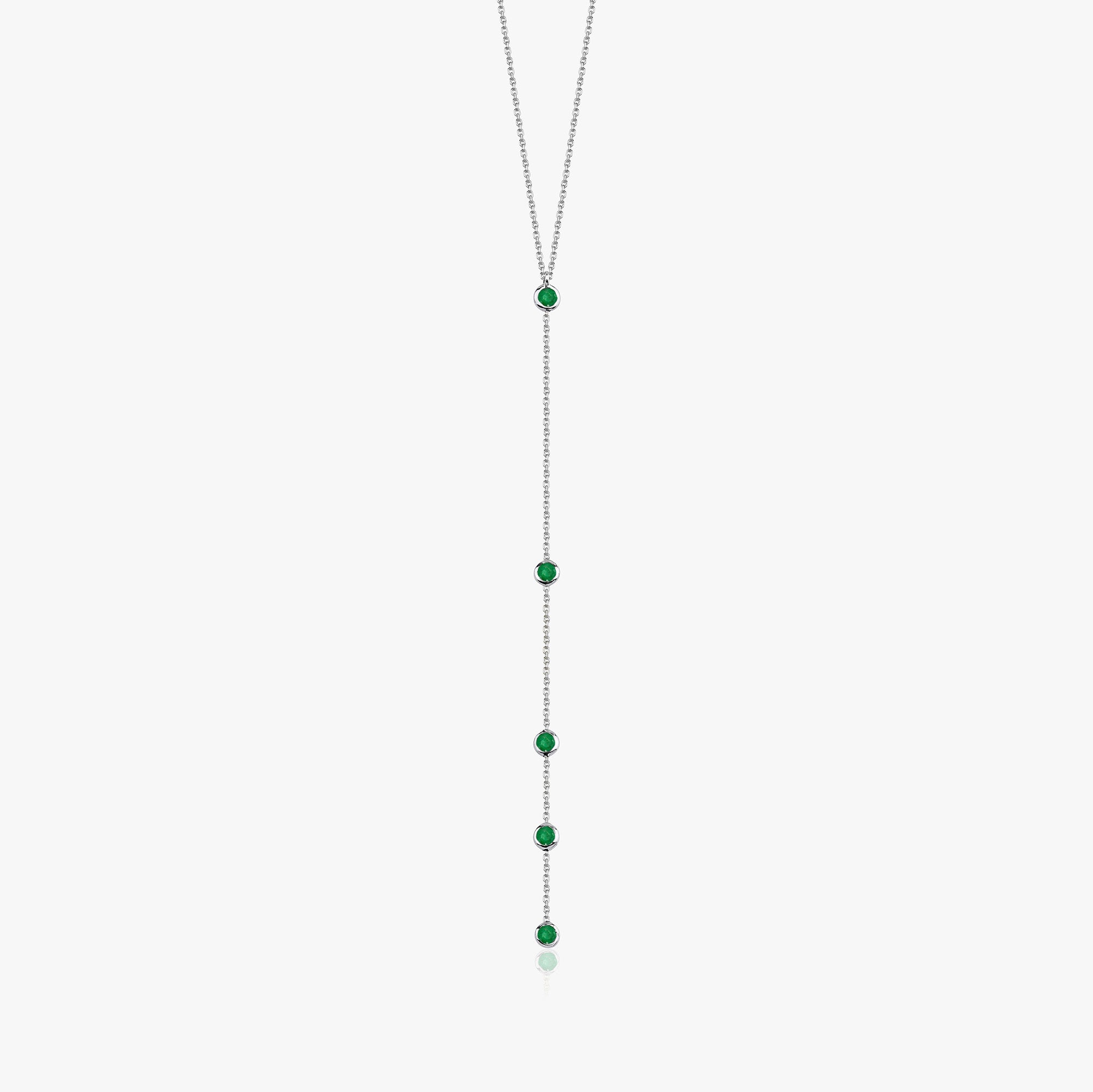 Emerald Lariat Necklace Available in 14K and 18K Gold