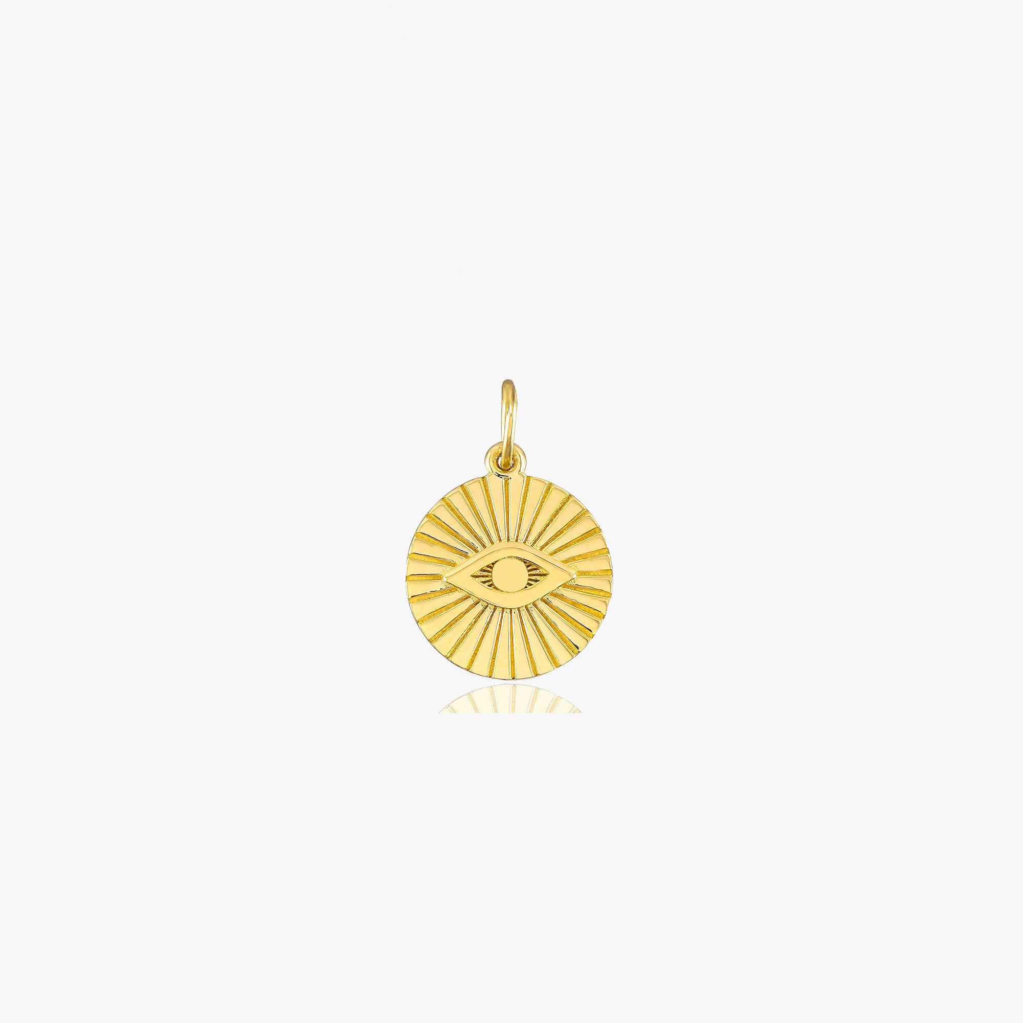 Evil Eye Coin Charm in 14K Gold