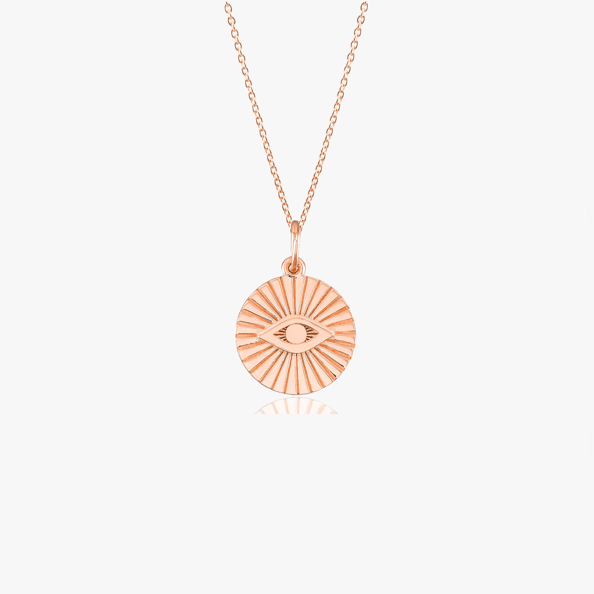 Evil Eye Coin Necklace in 14K Gold