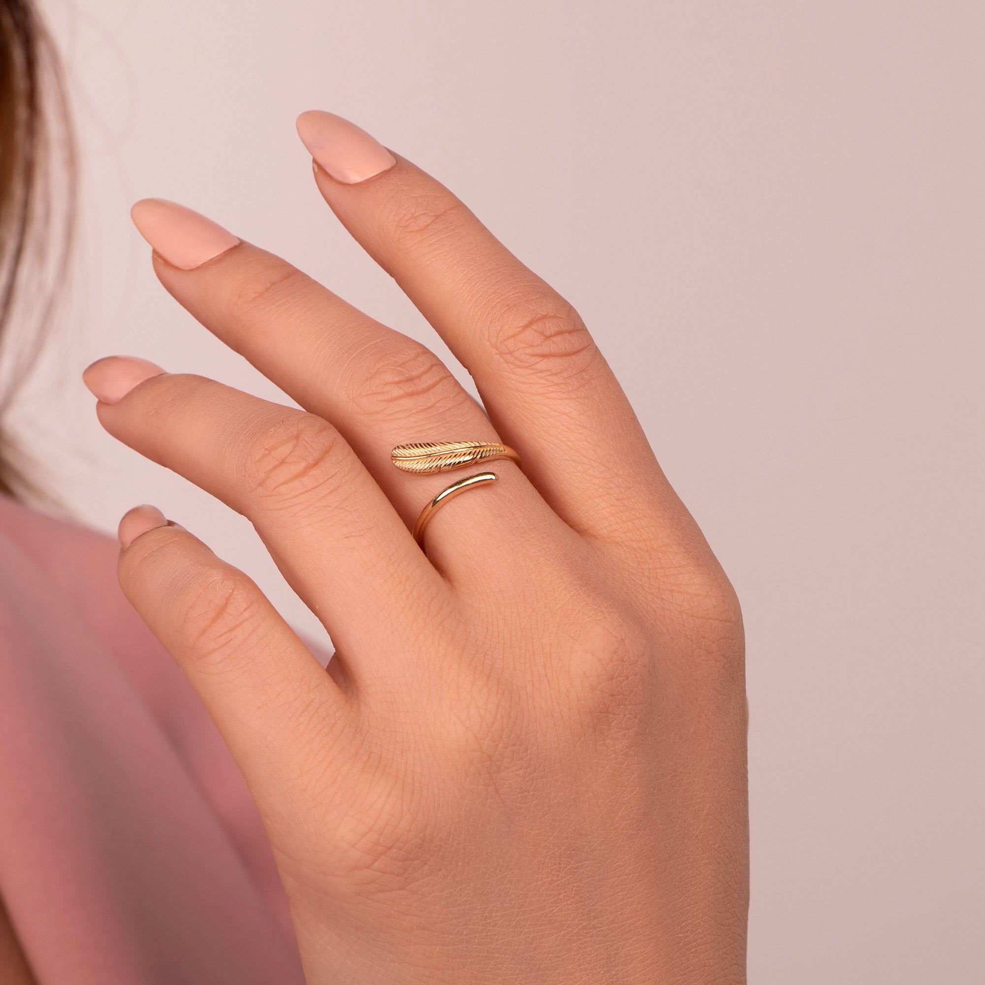 Feather Ring in 14K Gold