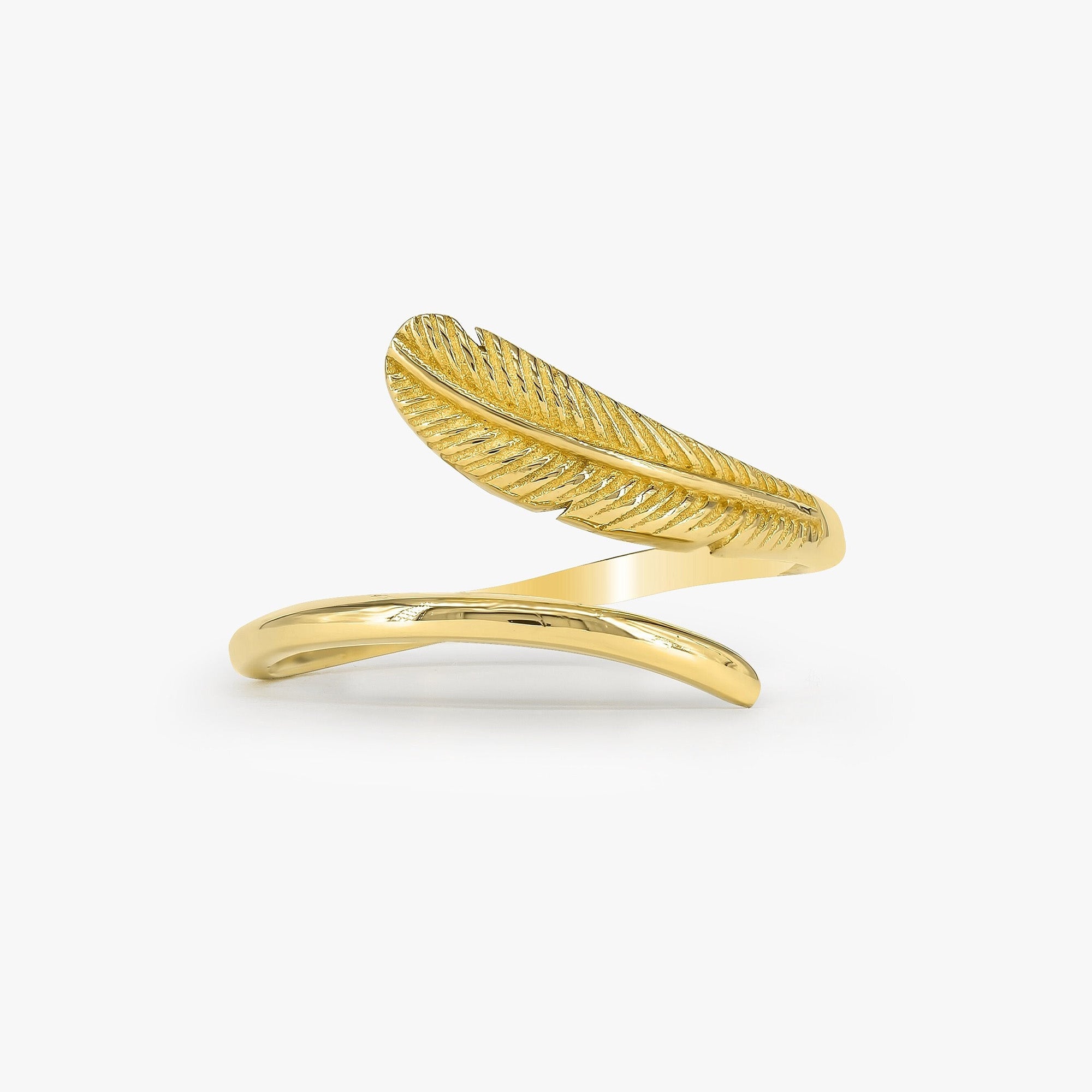 Feather Ring in 14K Gold